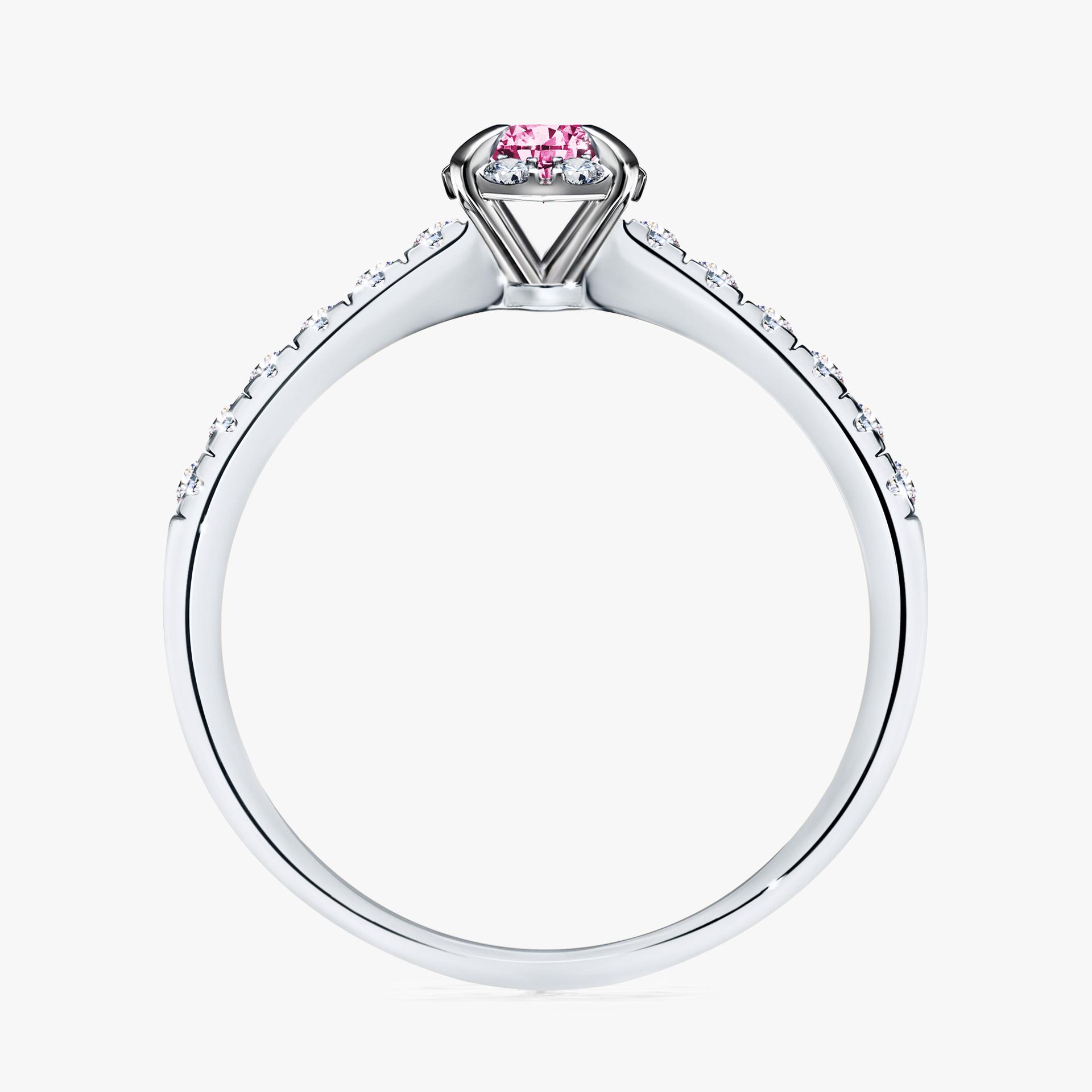 Pierścionek zaręczynowy My Princess z białego złota z różowym diamentem 0,28ct