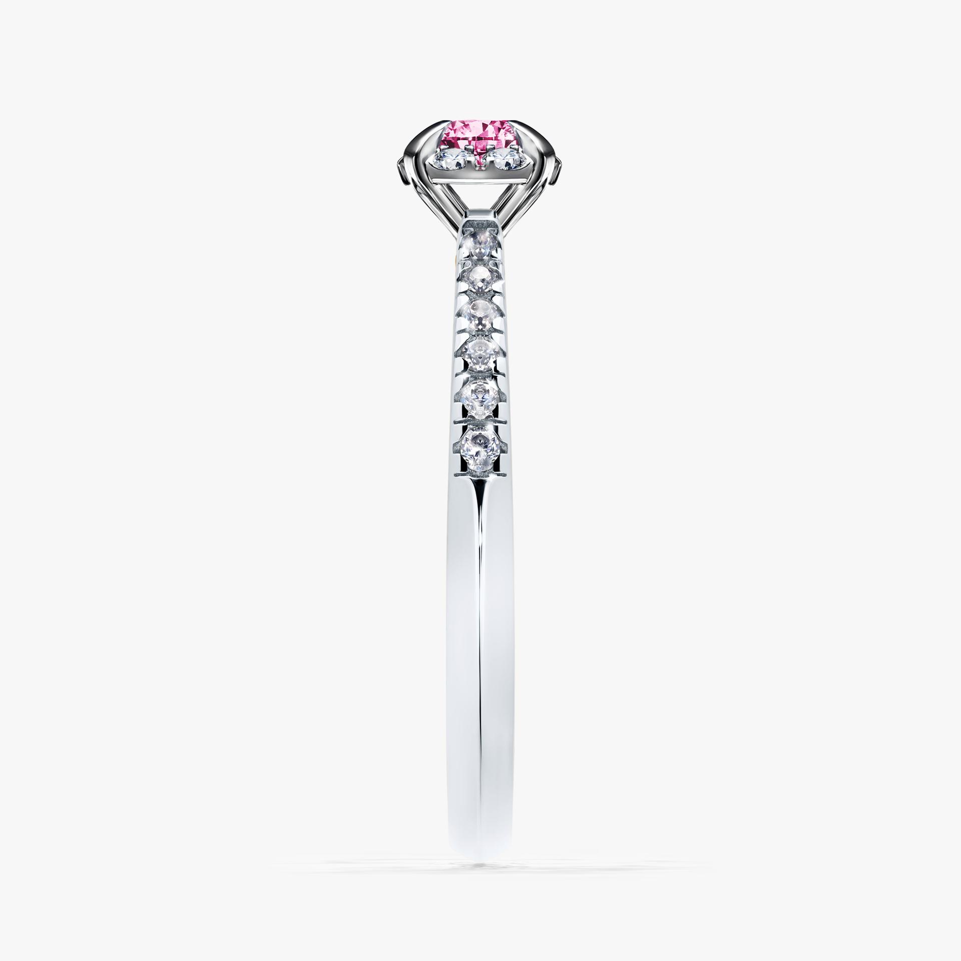 Pierścionek zaręczynowy My Princess z białego złota z różowym diamentem 0,28ct