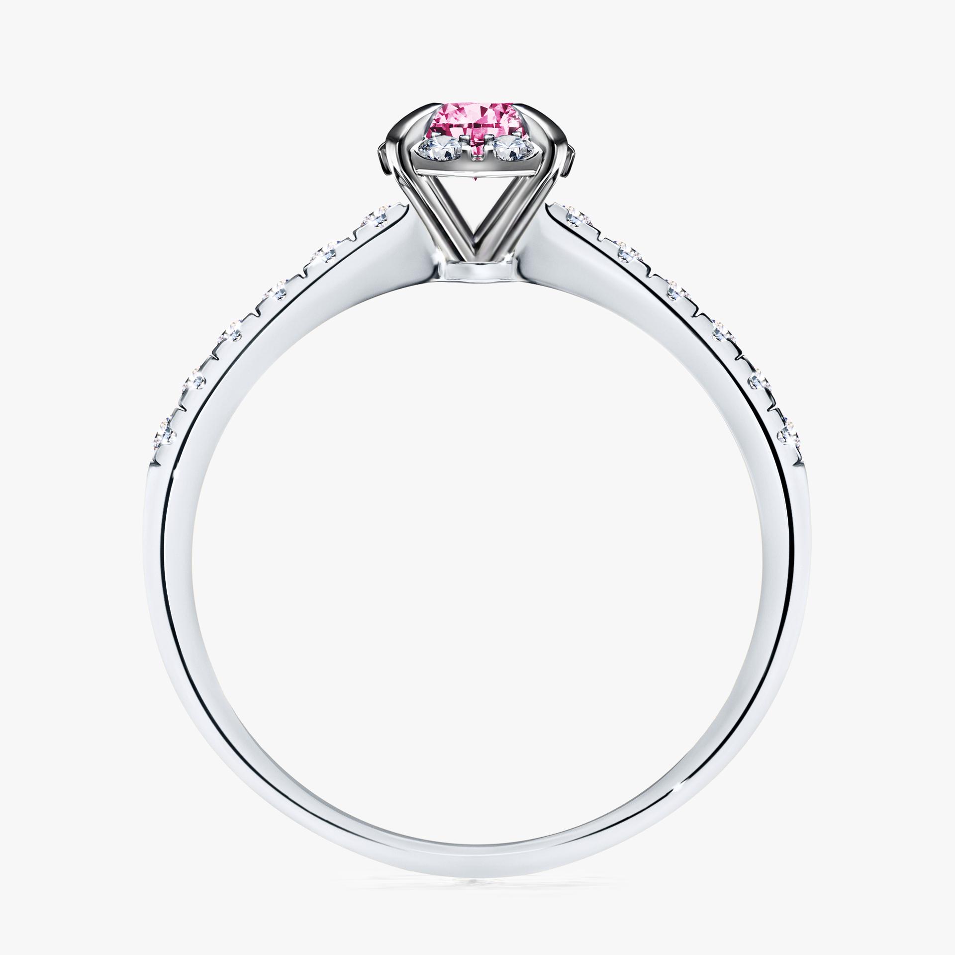 Pierscionek zareczynowy z diamentem rozowym 047 CT z bialego zlota my princess 02