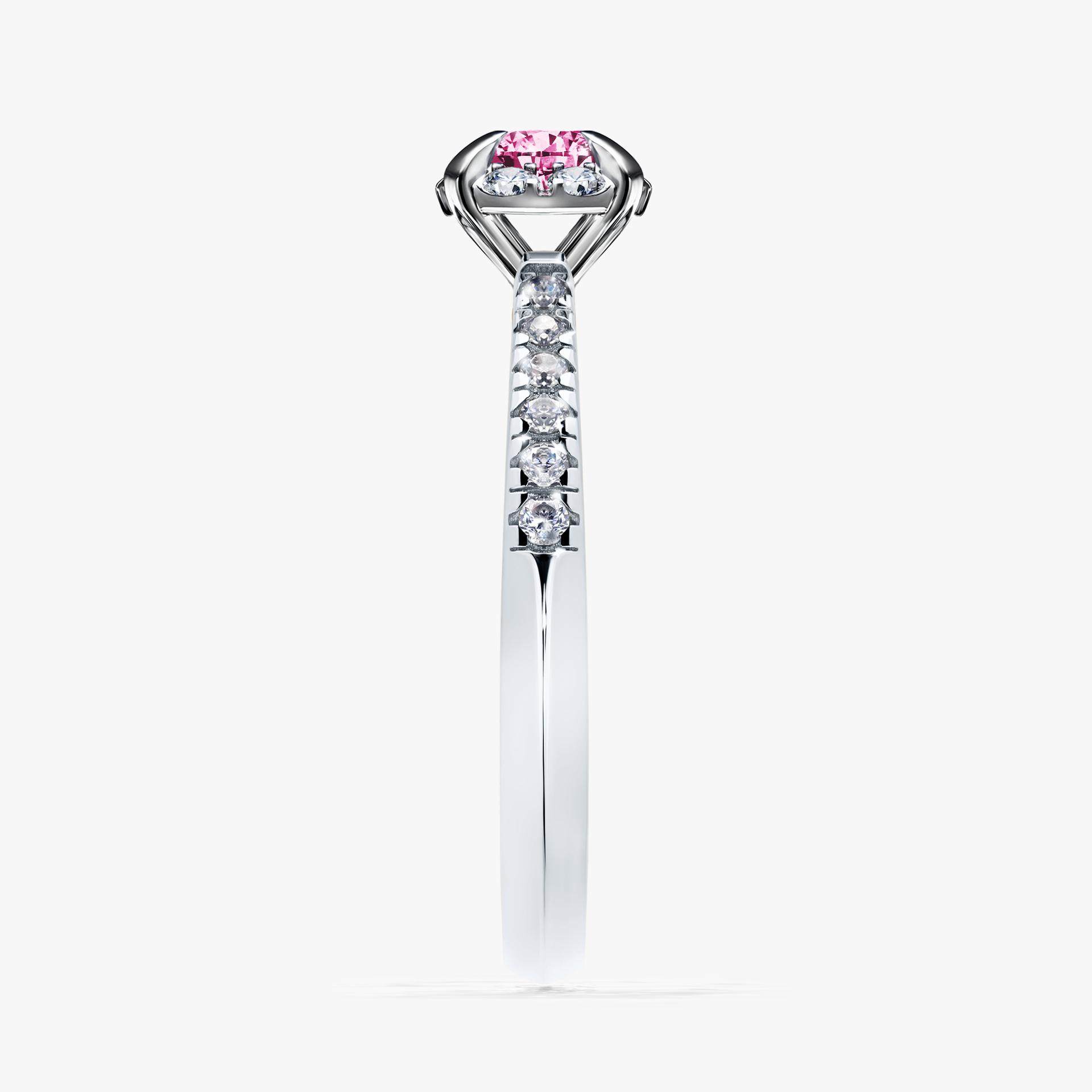Pierscionek zareczynowy z diamentem rozowym 047 CT z bialego zlota my princess 03