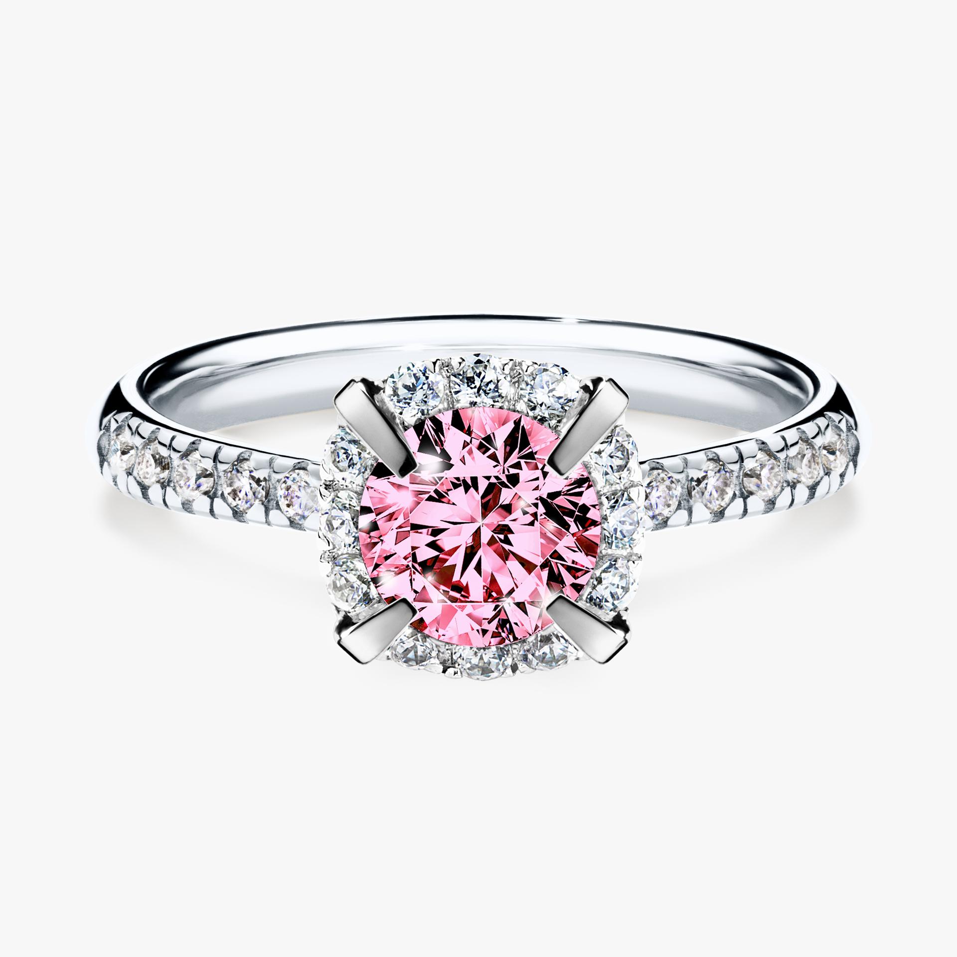Pierscionek zareczynowy z diamentem rozowym 118 CT z bialego zlota my princess 01