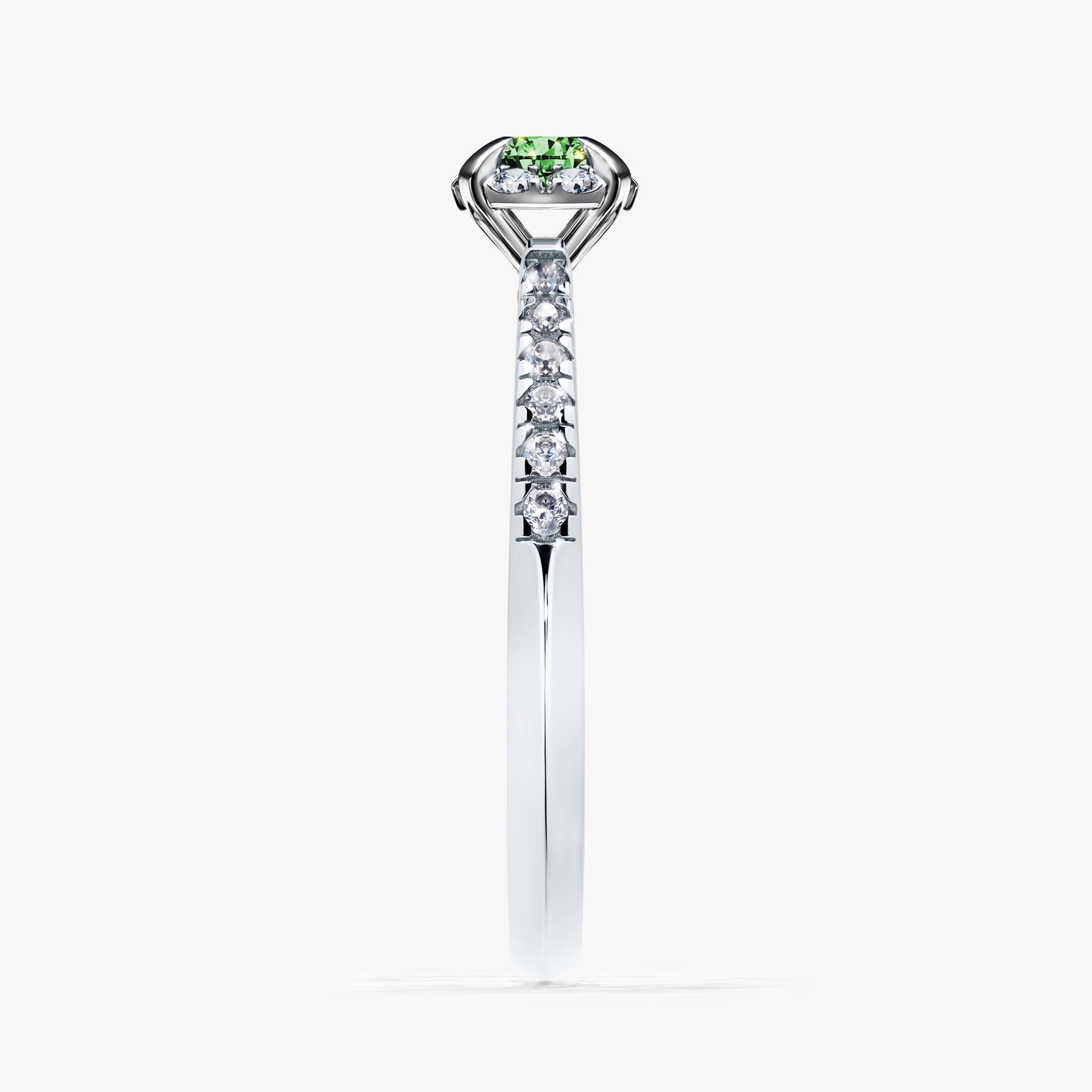 Pierscionek zareczynowy z diamentem zielony_ciemny 028 CT z bialego zlota my princess 03