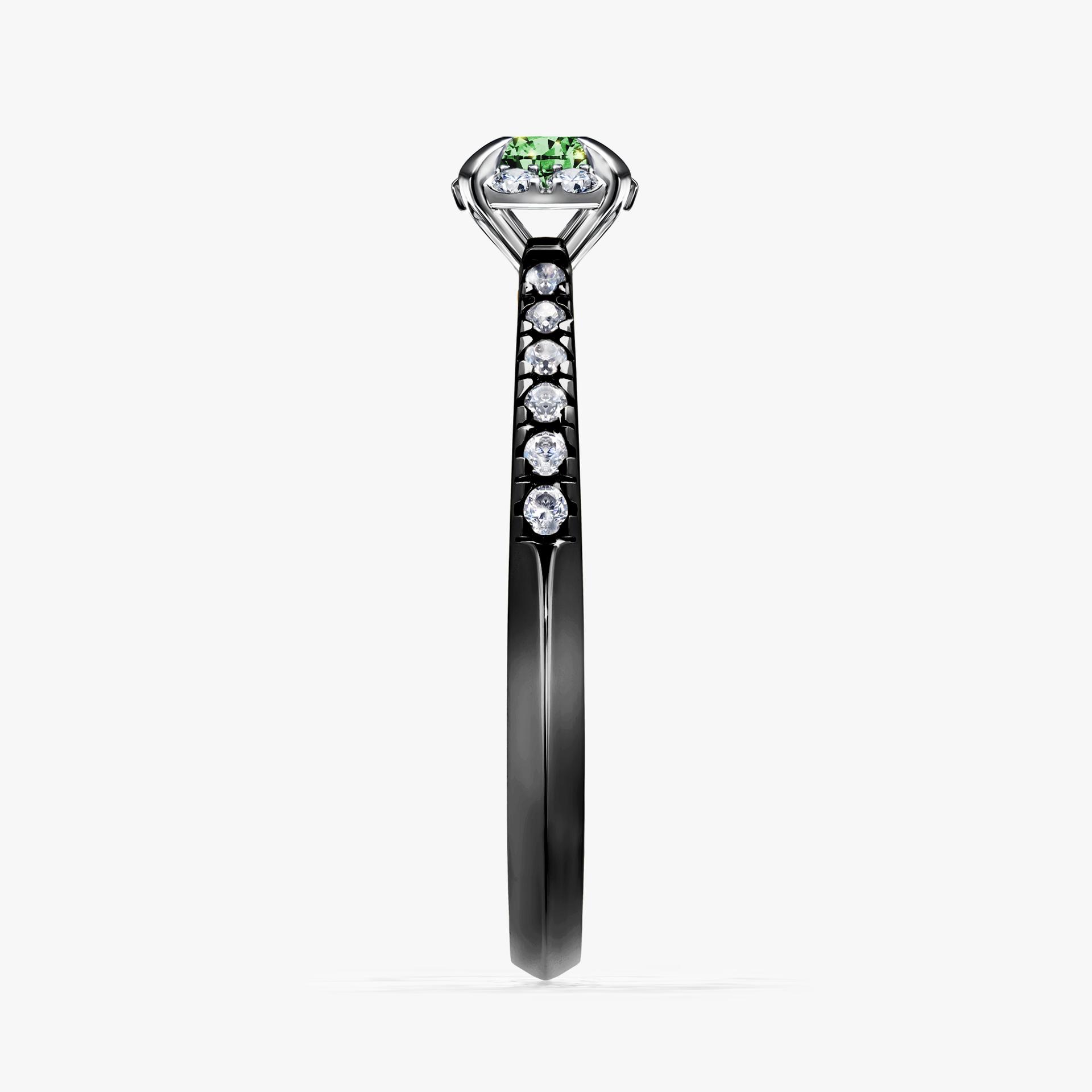 Pierscionek zareczynowy z diamentem zielony_ciemny 028 CT z czarnego zlota my princess 03