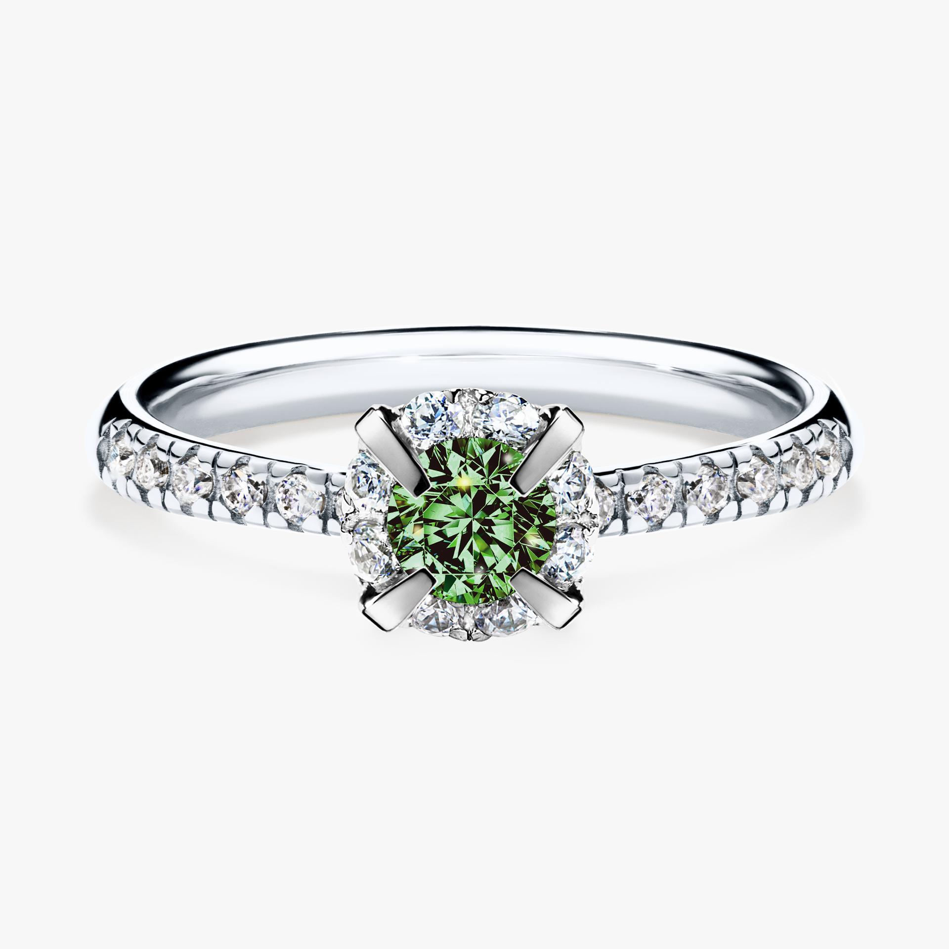 Pierscionek zareczynowy z diamentem zielony_ciemny 047 CT z bialego zlota my princess 01