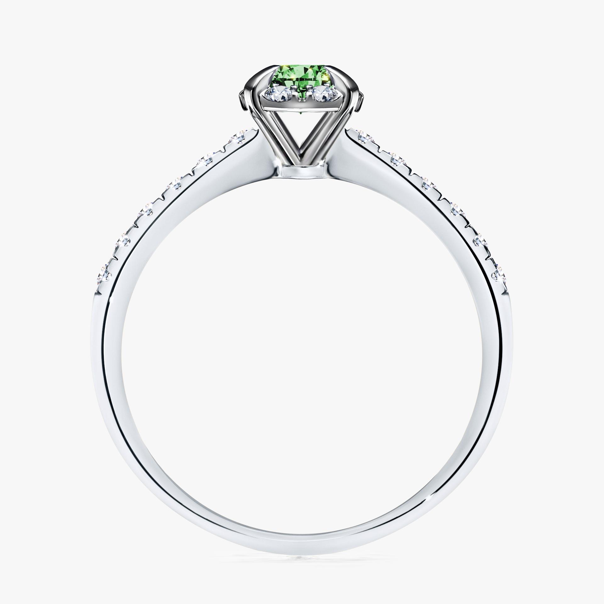 Pierscionek zareczynowy z diamentem zielony_ciemny 047 CT z bialego zlota my princess 02