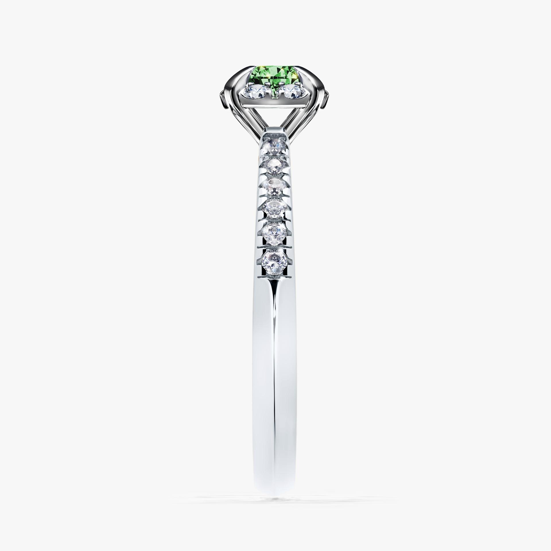 Pierscionek zareczynowy z diamentem zielony_ciemny 047 CT z bialego zlota my princess 03