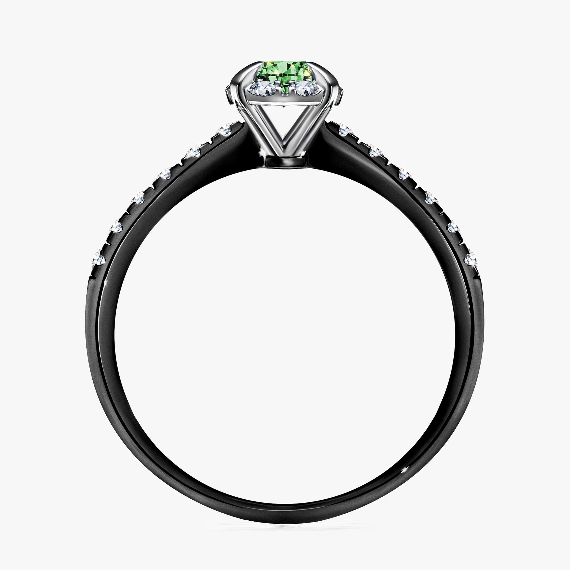 Pierscionek zareczynowy z diamentem zielony_ciemny 047 CT z czarnego zlota my princess 02