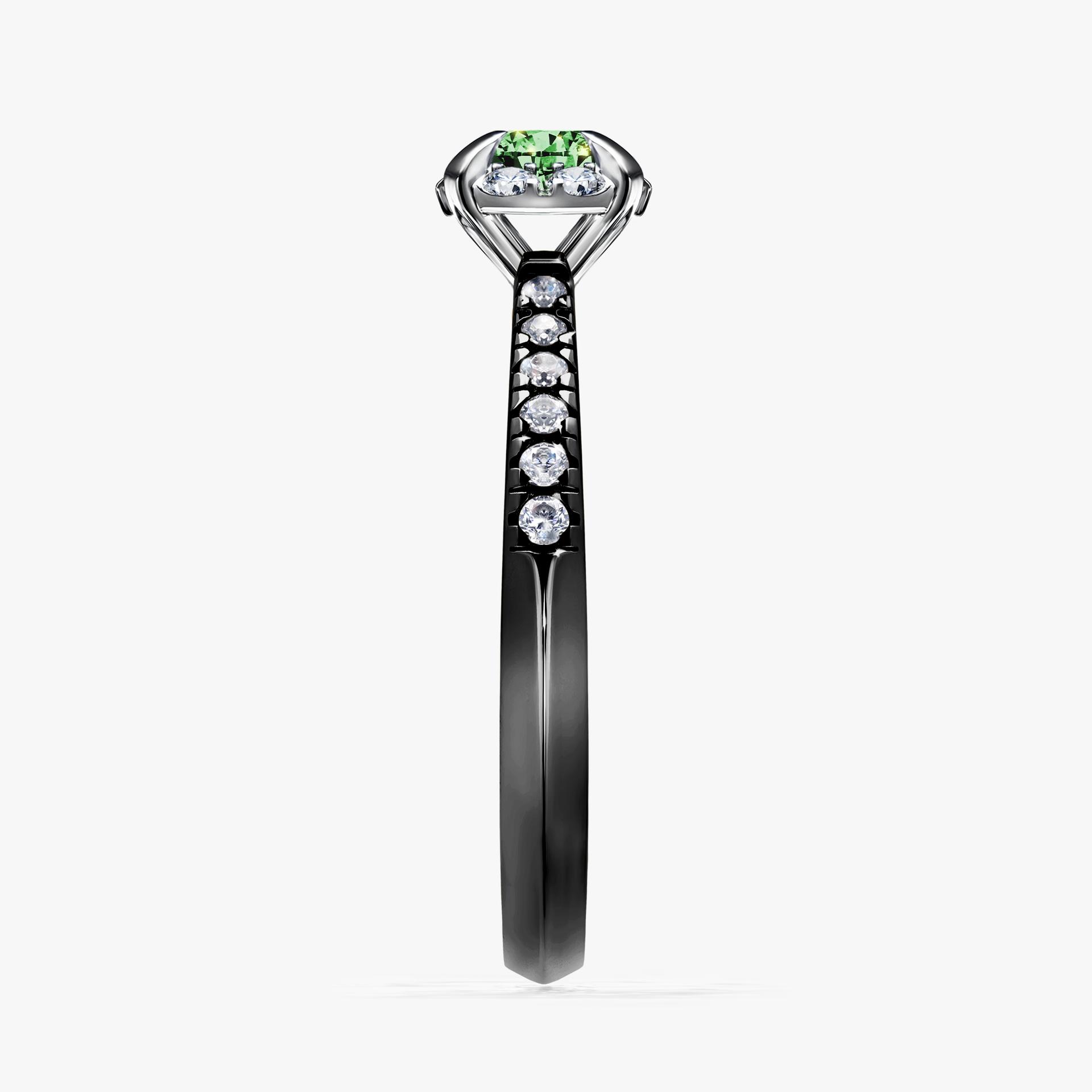 Pierscionek zareczynowy z diamentem zielony_ciemny 047 CT z czarnego zlota my princess 03