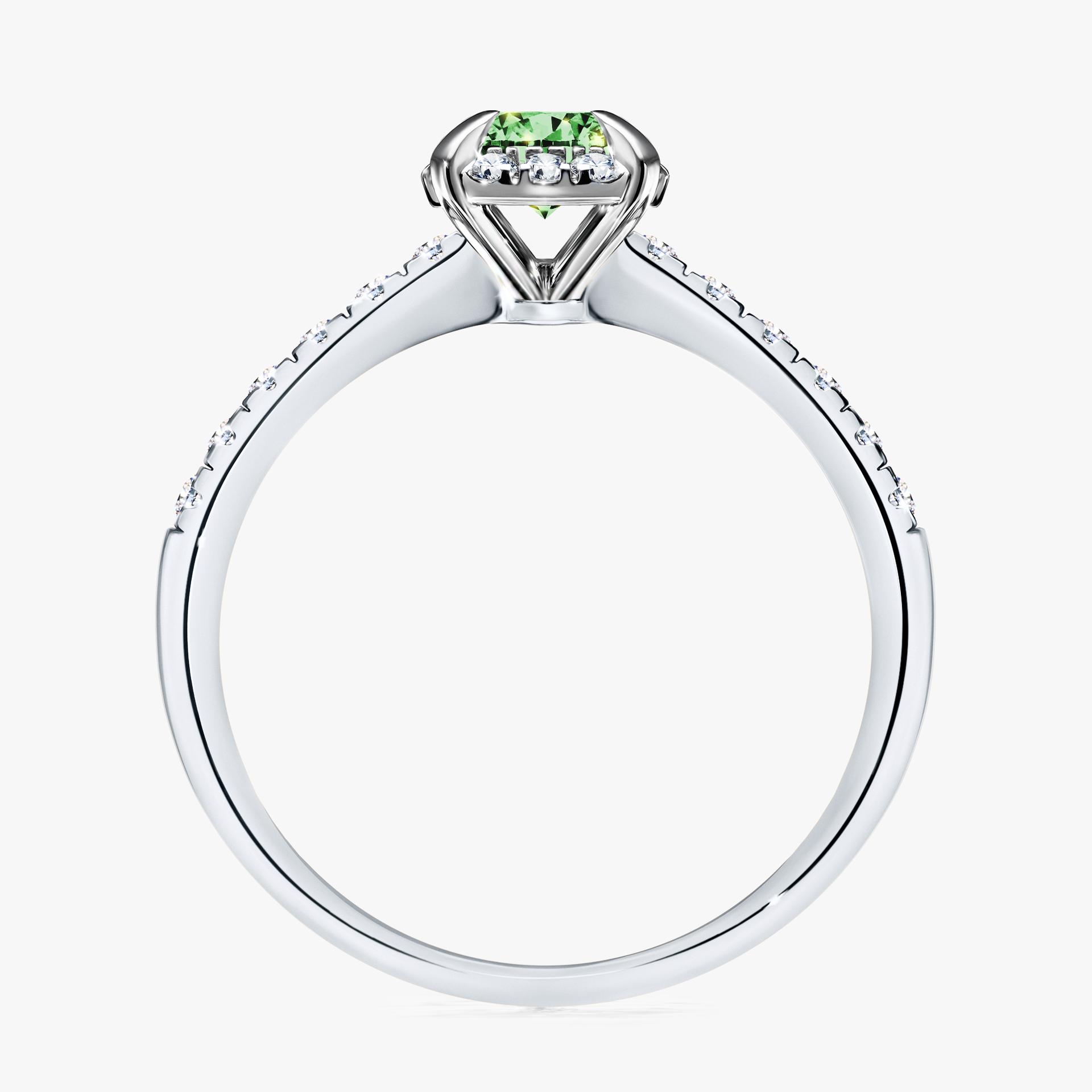 Pierscionek zareczynowy z diamentem zielony_ciemny 076 CT z bialego zlota my princess 02