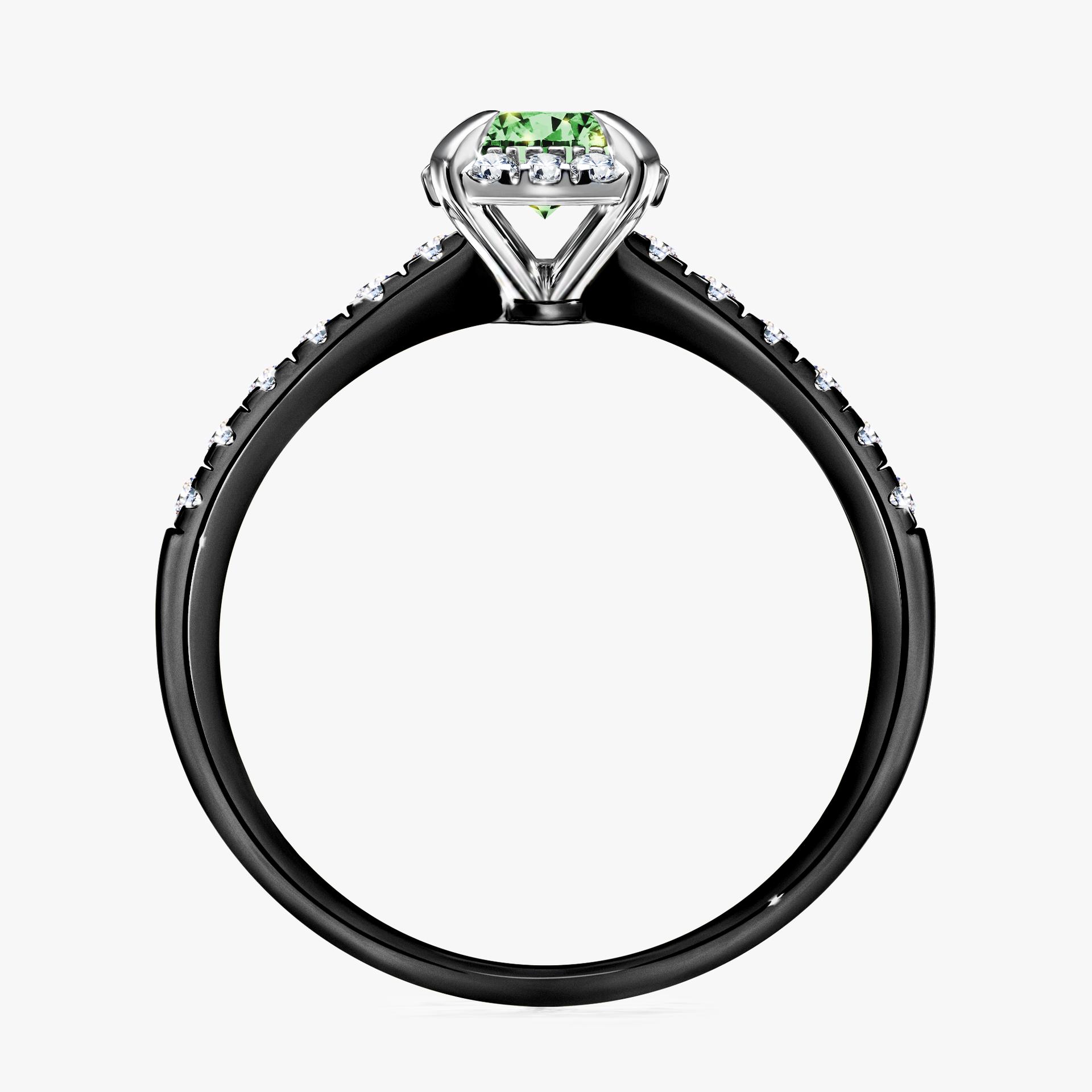 Pierscionek zareczynowy z diamentem zielony_ciemny 076 CT z czarnego zlota my princess 02