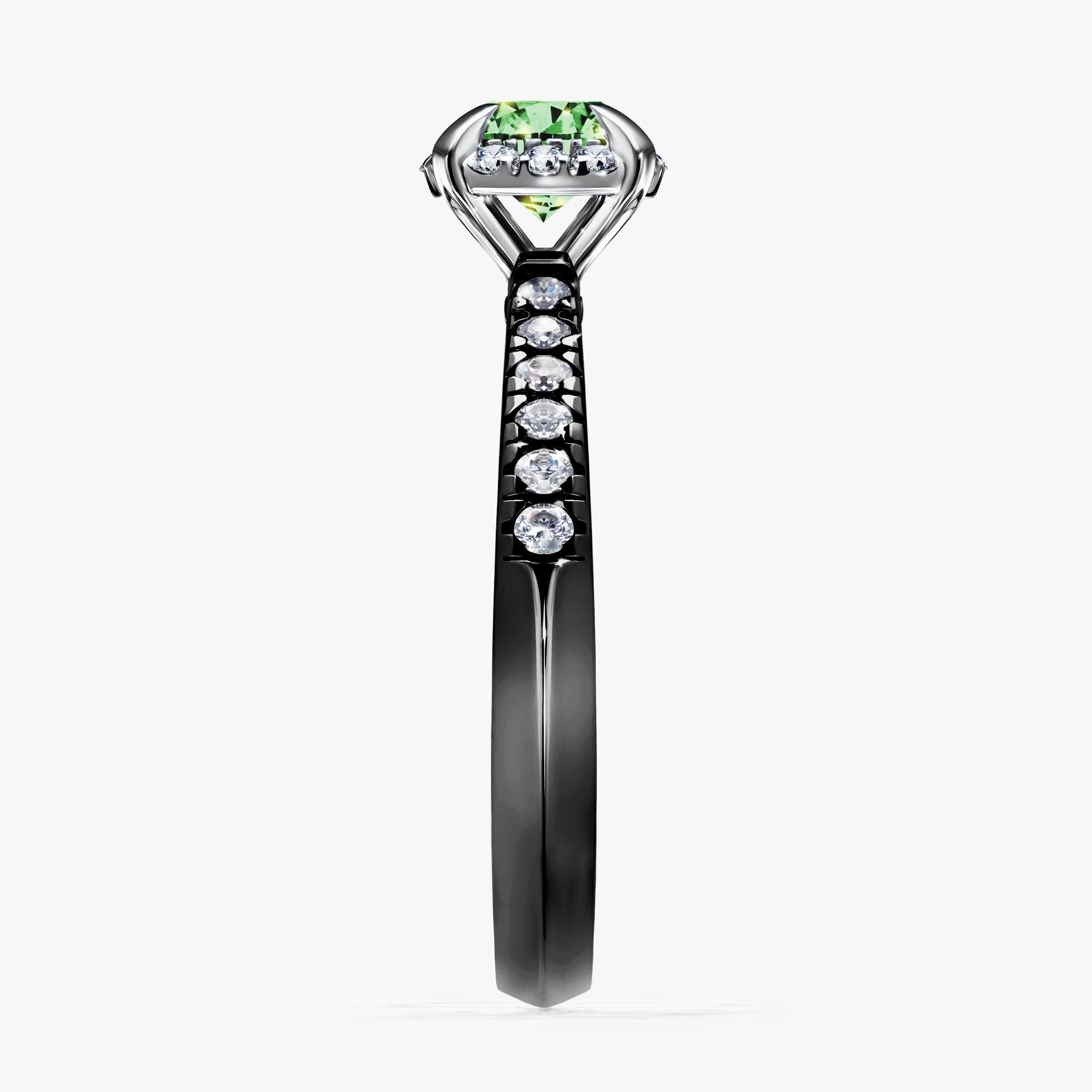 Pierscionek zareczynowy z diamentem zielony_ciemny 076 CT z czarnego zlota my princess 03