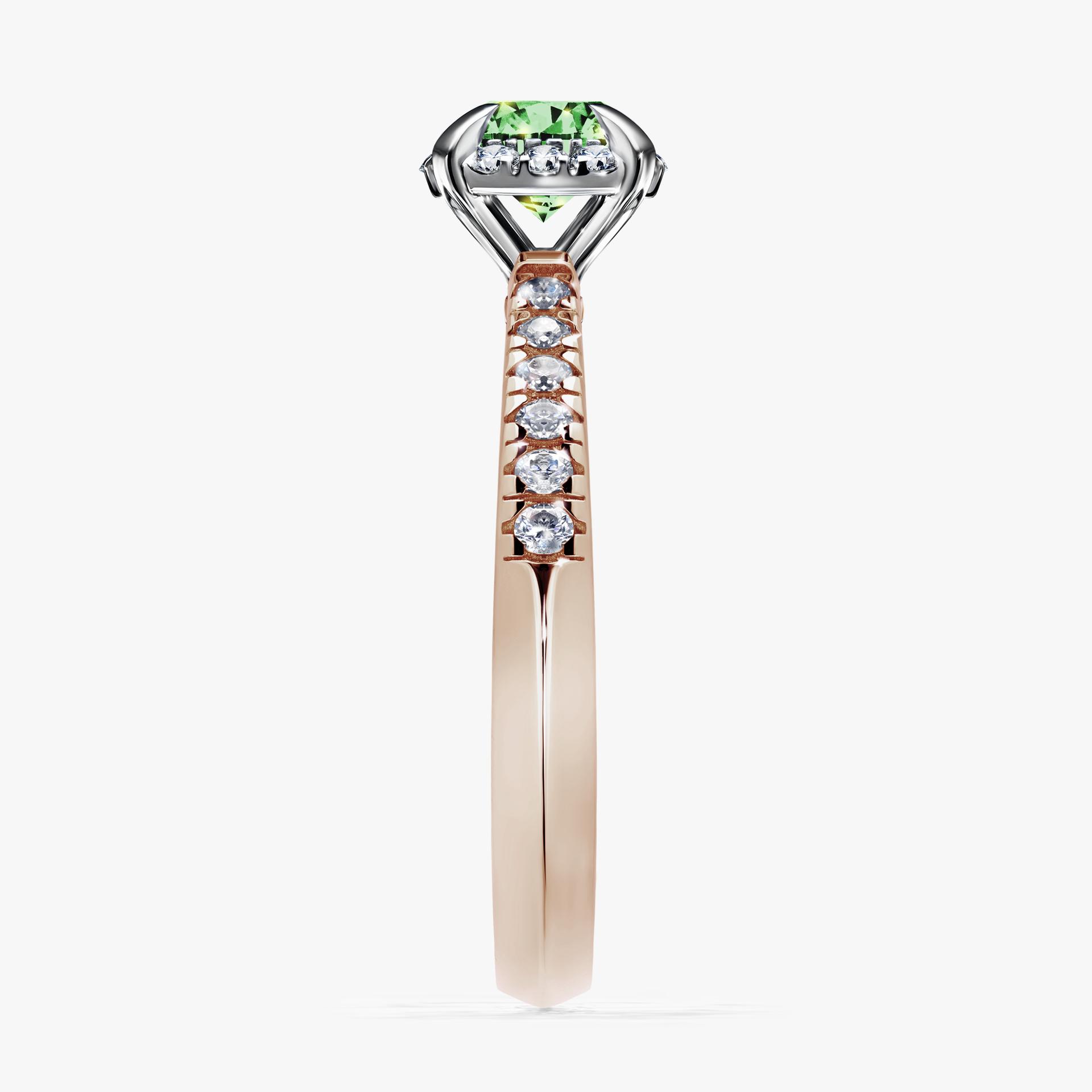 Pierscionek zareczynowy z diamentem zielony_ciemny 076 CT z rozowego zlota my princess 03