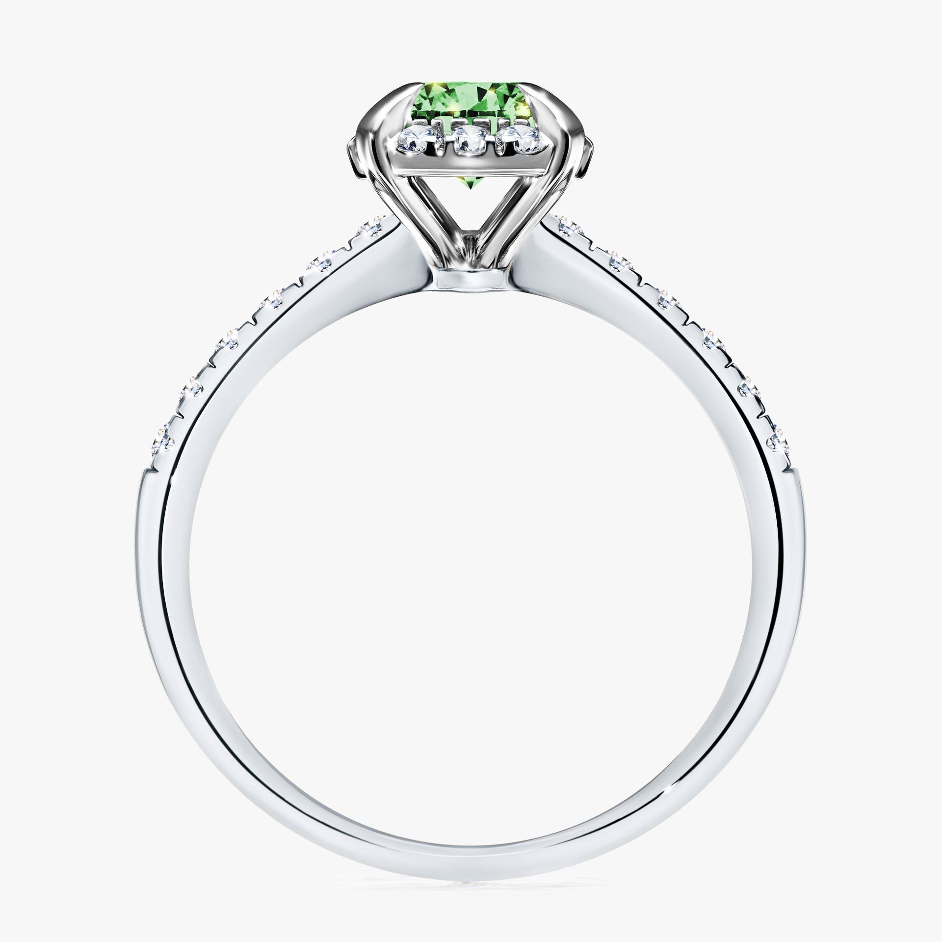 Pierscionek zareczynowy z diamentem zielony_ciemny 118 CT z bialego zlota my princess 02
