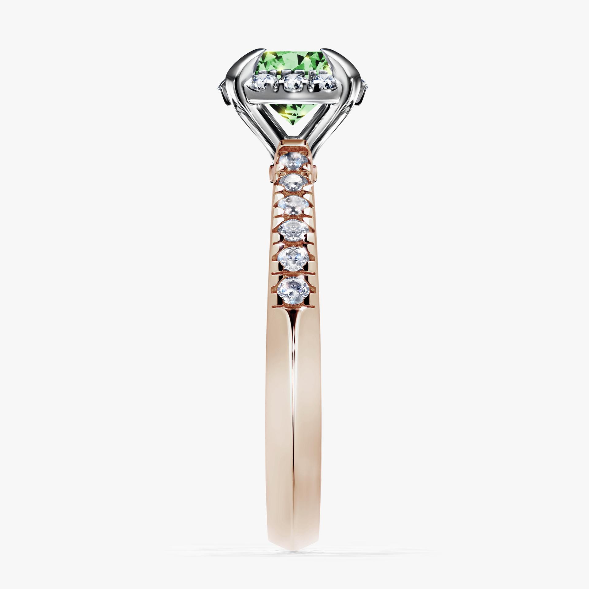 Pierscionek zareczynowy z diamentem zielony_ciemny 118 CT z rozowego zlota my princess 03