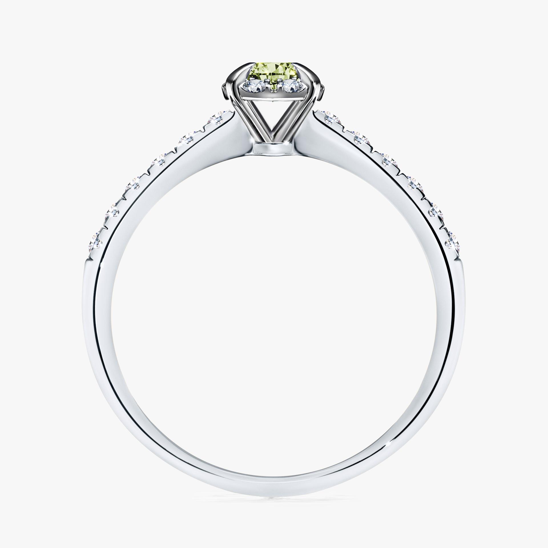 Pierscionek zareczynowy z diamentem zielony_jasny 028 CT z bialego zlota my princess 02