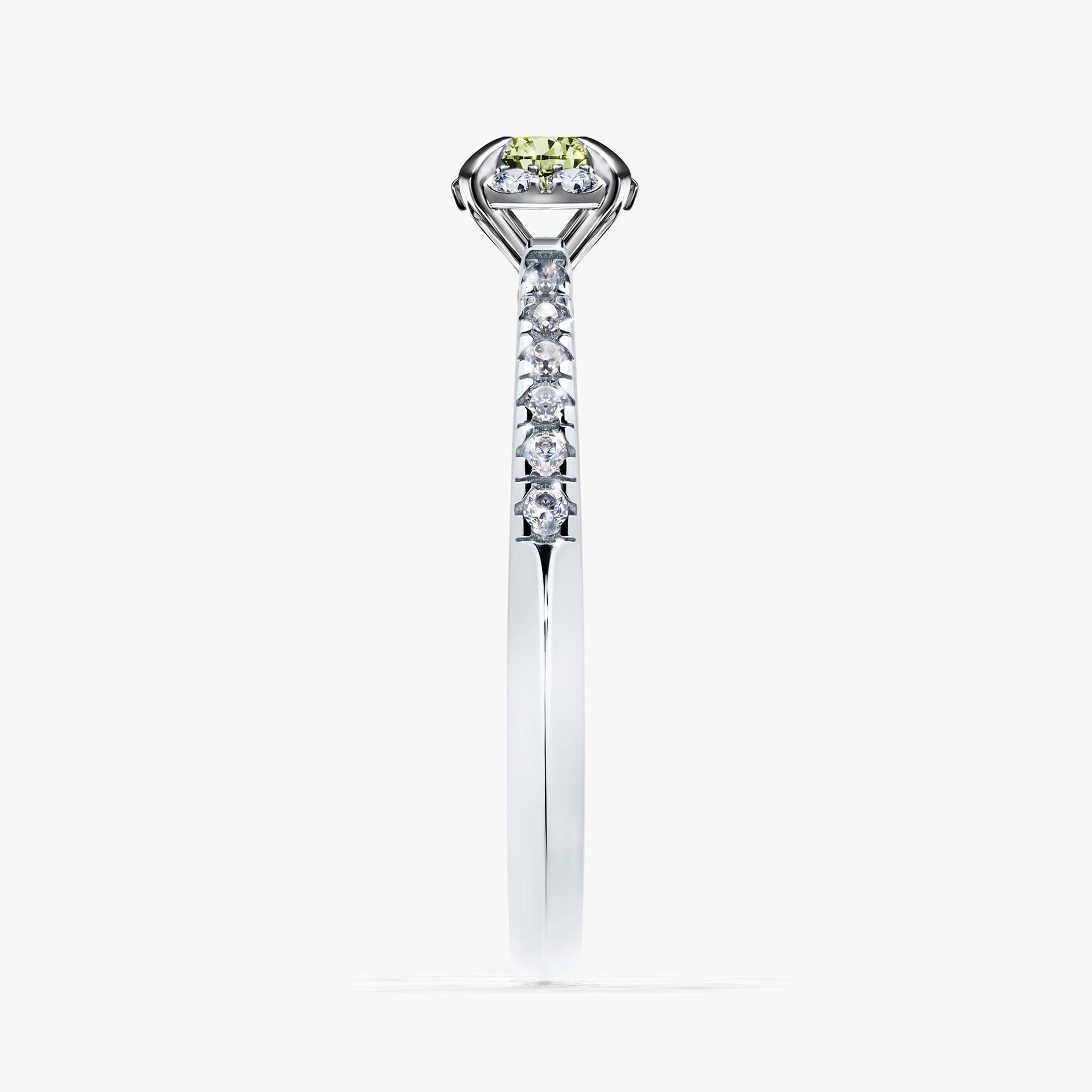 Pierscionek zareczynowy z diamentem zielony_jasny 028 CT z bialego zlota my princess 03