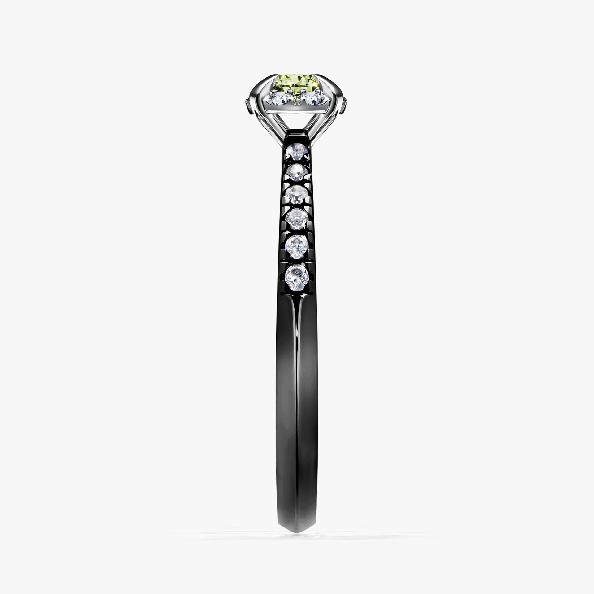 Pierscionek zareczynowy z diamentem zielony_jasny 028 CT z czarnego zlota my princess 03