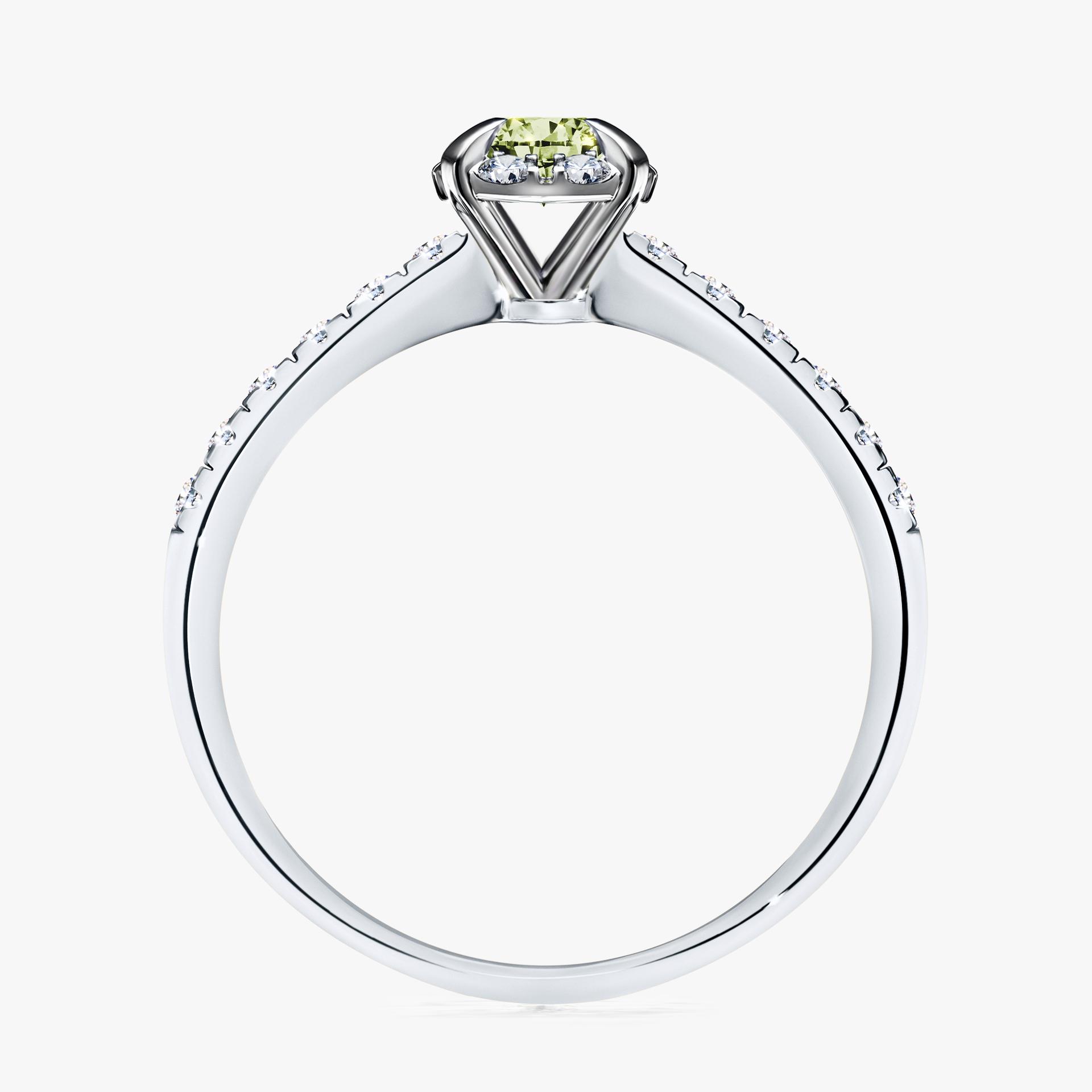 Pierscionek zareczynowy z diamentem zielony_jasny 047 CT z bialego zlota my princess 02