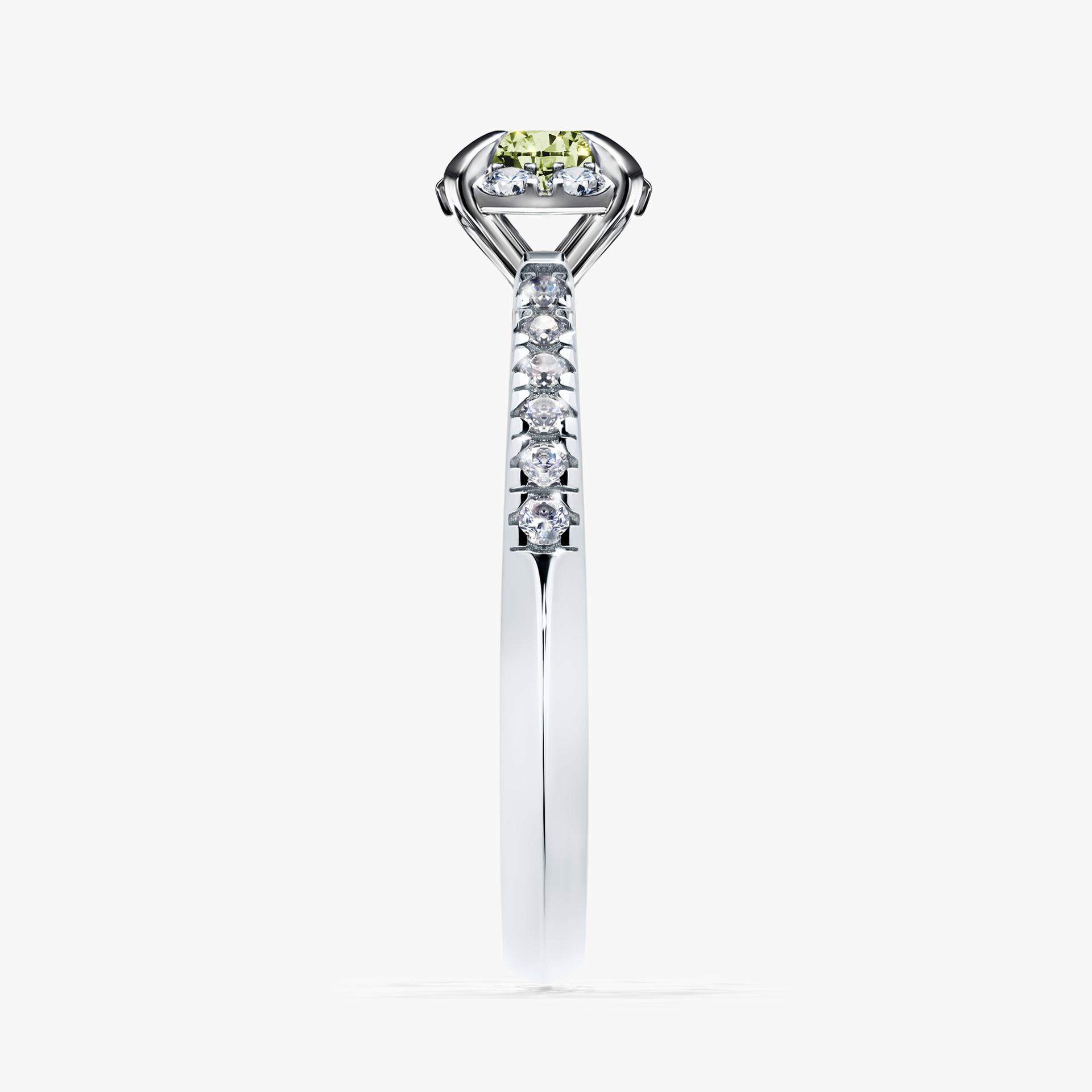 Pierscionek zareczynowy z diamentem zielony_jasny 047 CT z bialego zlota my princess 03