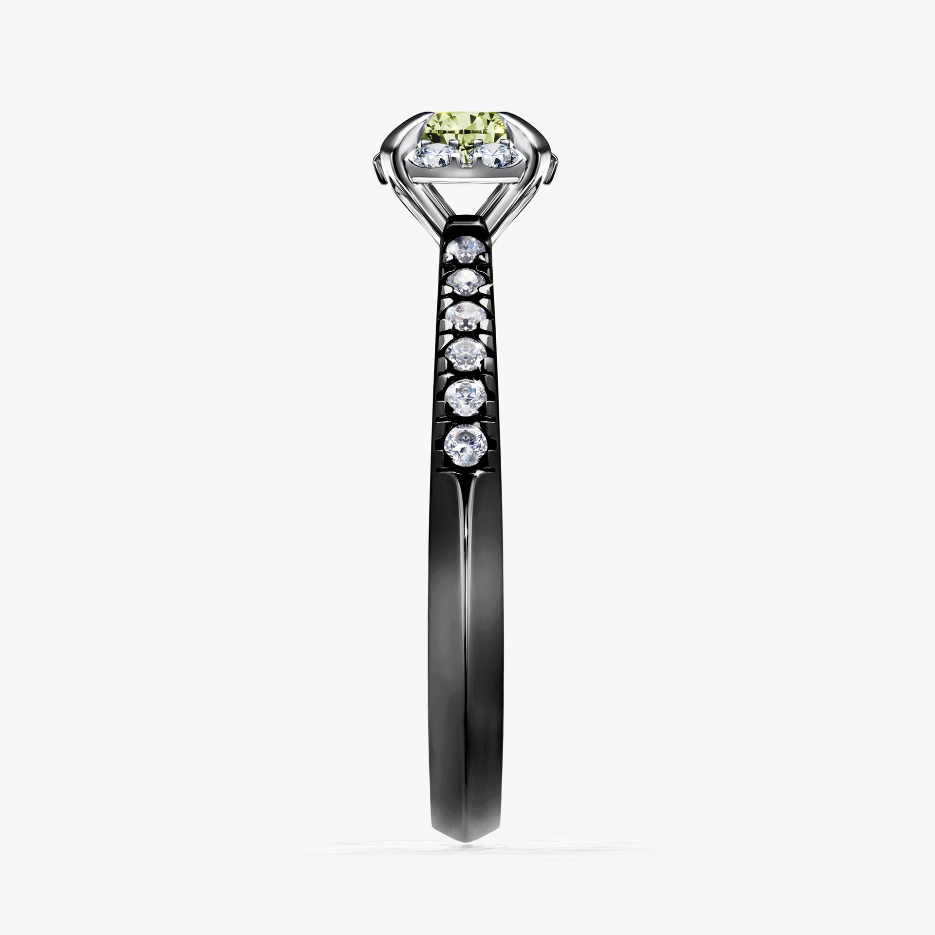 Pierscionek zareczynowy z diamentem zielony_jasny 047 CT z czarnego zlota my princess 03
