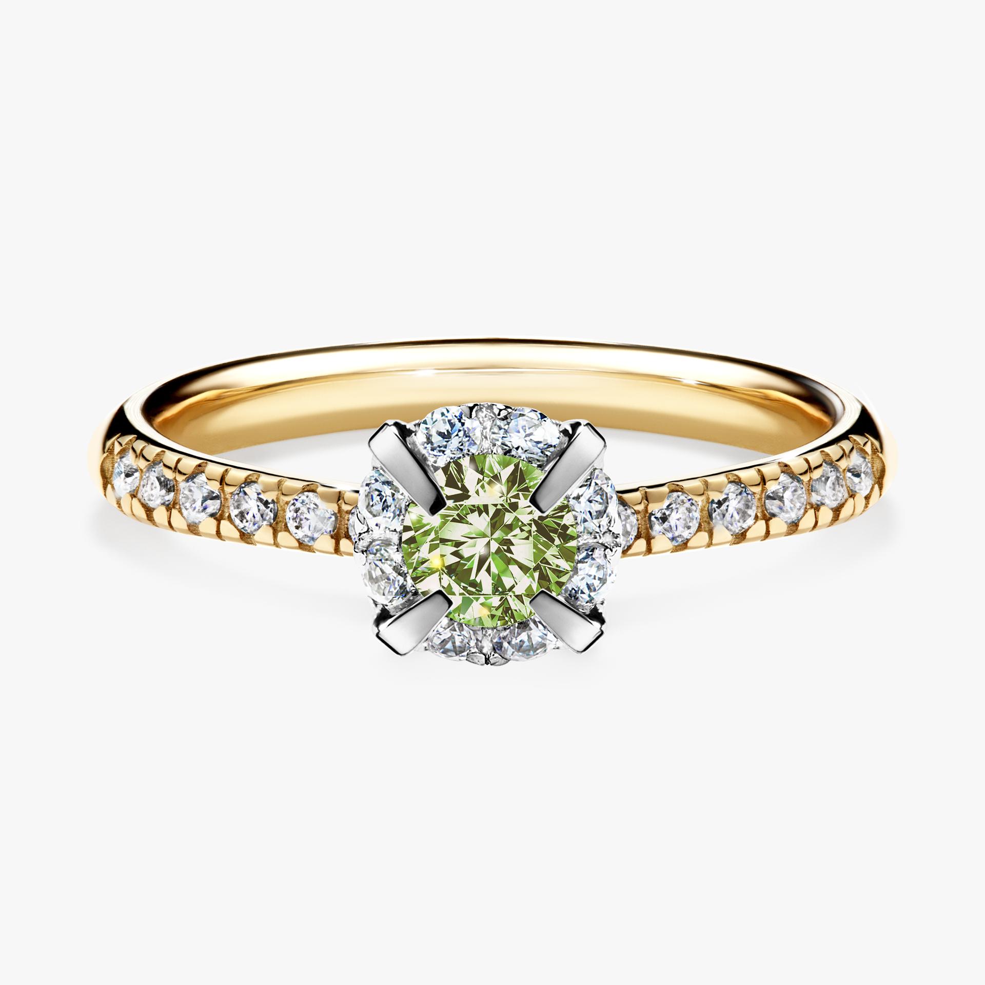 Pierscionek zareczynowy z diamentem zielony_jasny 047 CT z zoltego zlota my princess 01