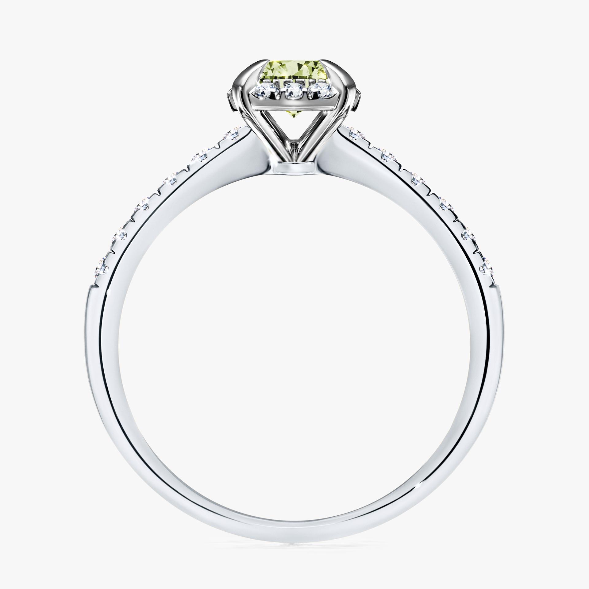 Pierscionek zareczynowy z diamentem zielony_jasny 076 CT z bialego zlota my princess 02