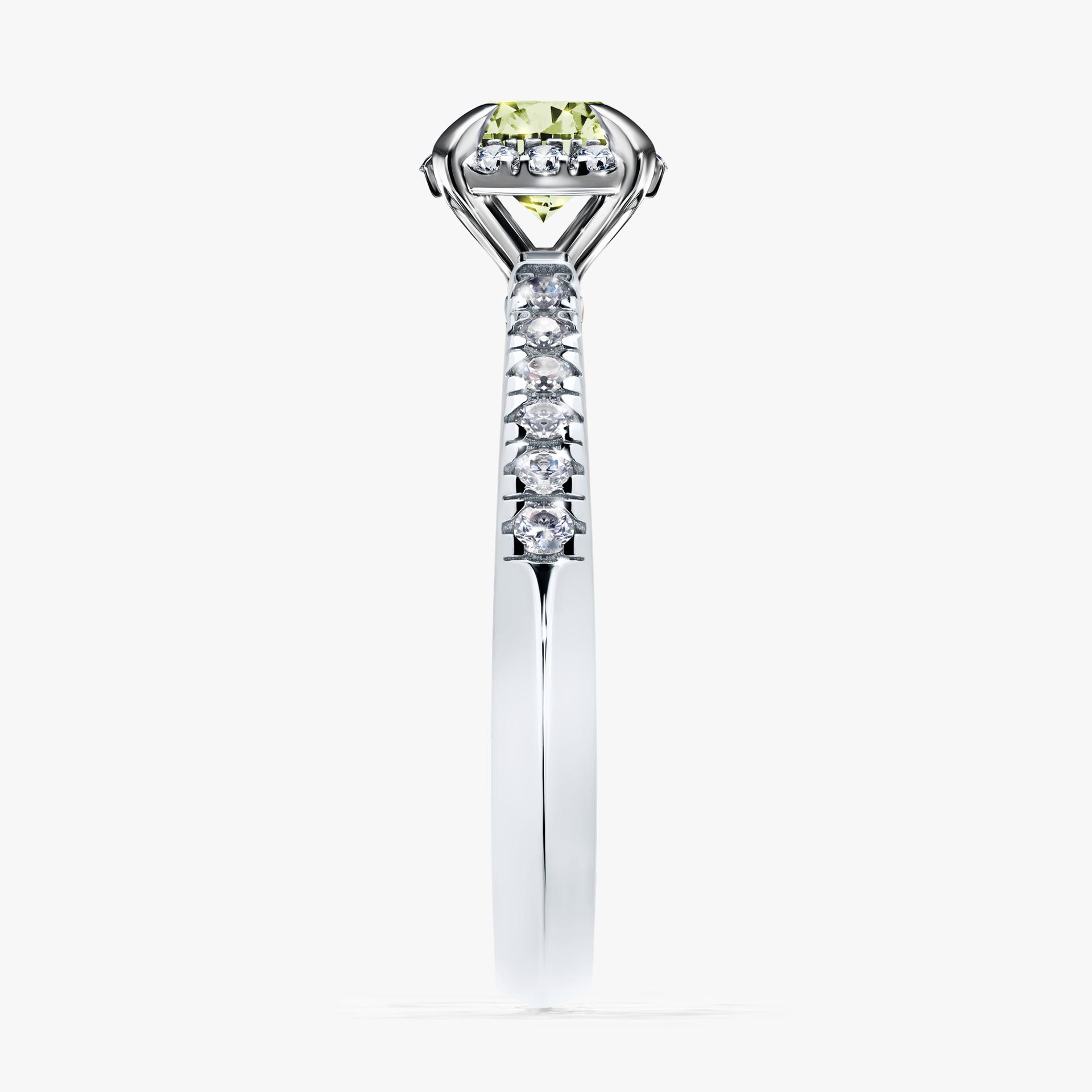 Pierscionek zareczynowy z diamentem zielony_jasny 076 CT z bialego zlota my princess 03
