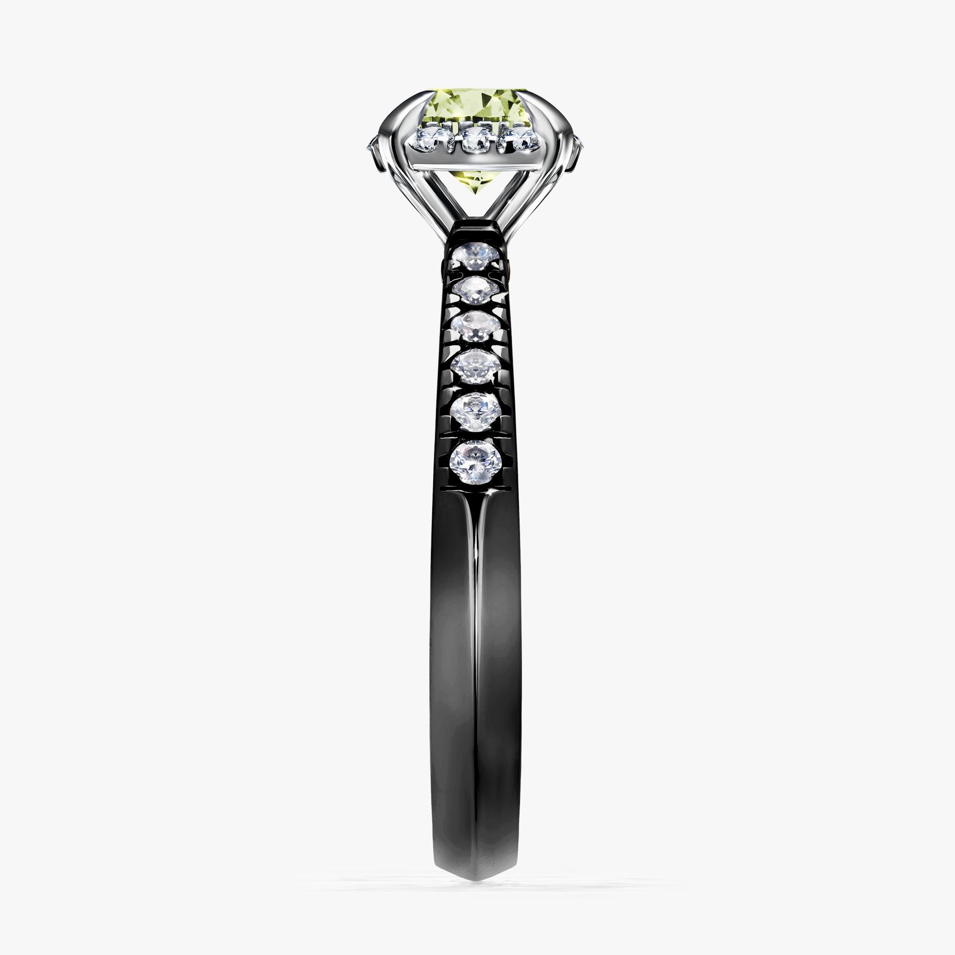 Pierscionek zareczynowy z diamentem zielony_jasny 076 CT z czarnego zlota my princess 03