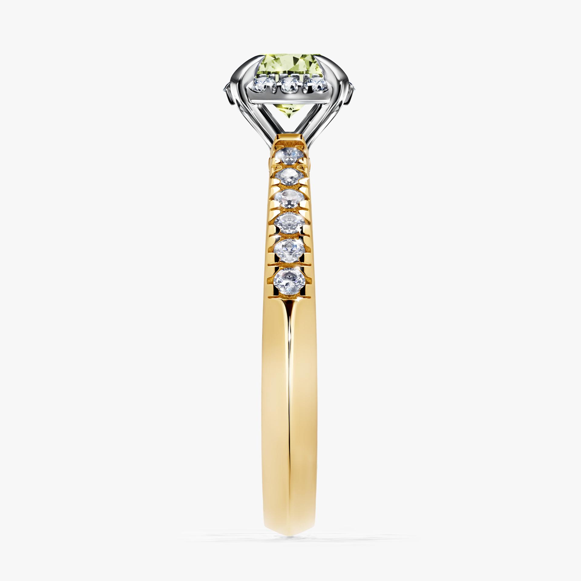 Pierścionek zaręczynowy My Princess z żółtego złota z jasnym zielonym diamentem 0,76ct