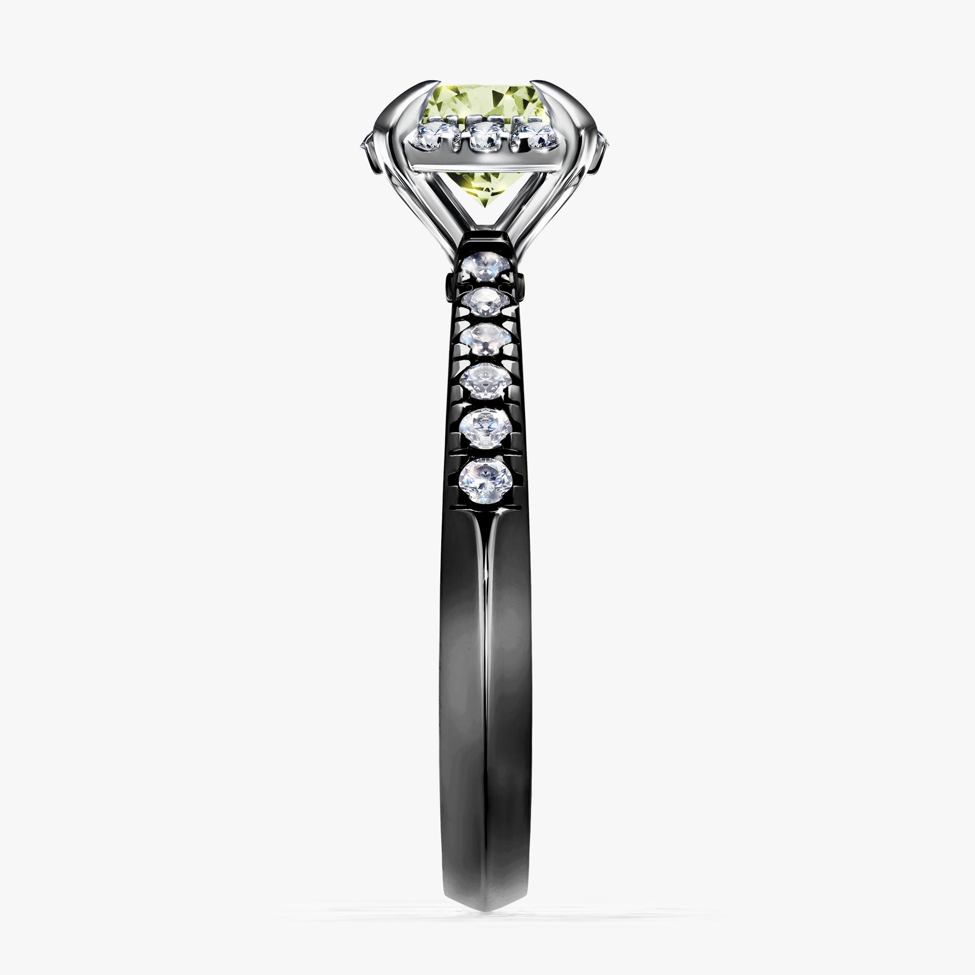 Pierscionek zareczynowy z diamentem zielony_jasny 118 CT z czarnego zlota my princess 03