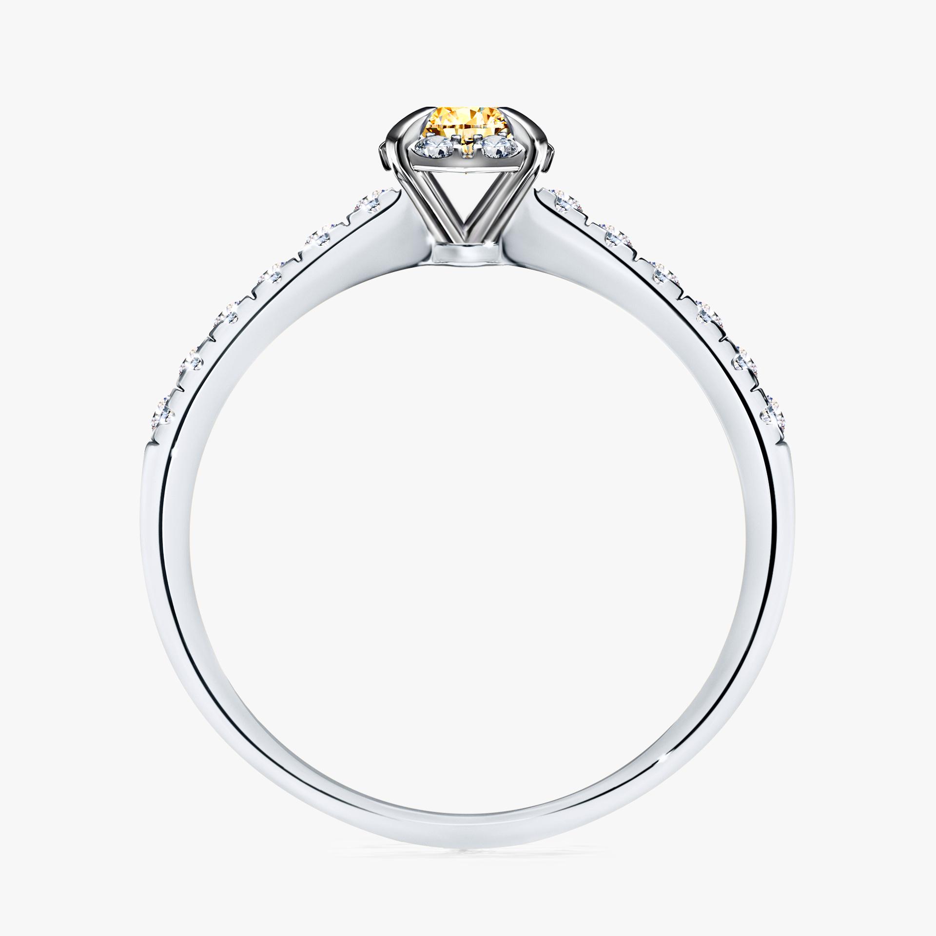 Pierscionek zareczynowy z diamentem zolty 028 CT z bialego zlota my princess 02