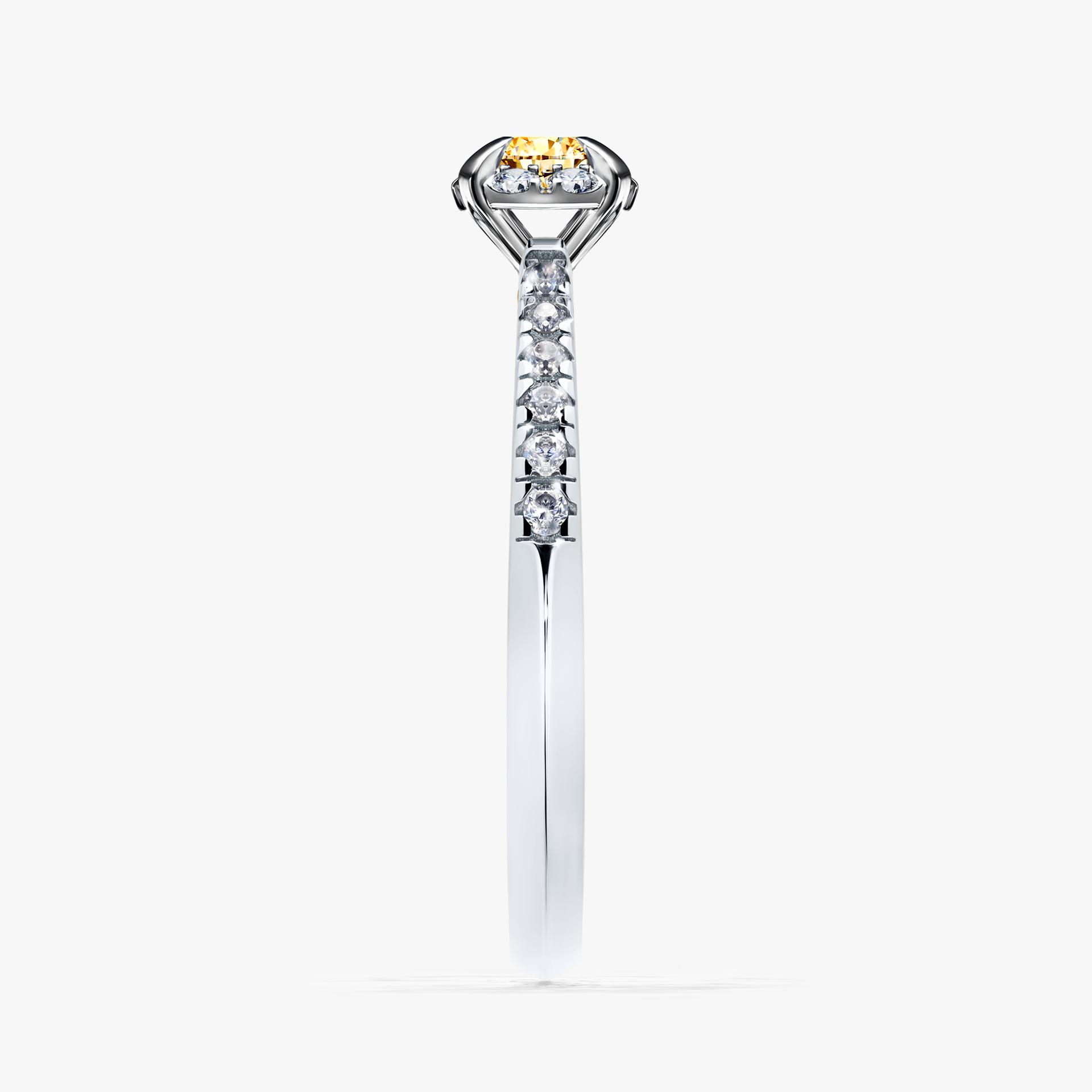 Pierscionek zareczynowy z diamentem zolty 028 CT z bialego zlota my princess 03