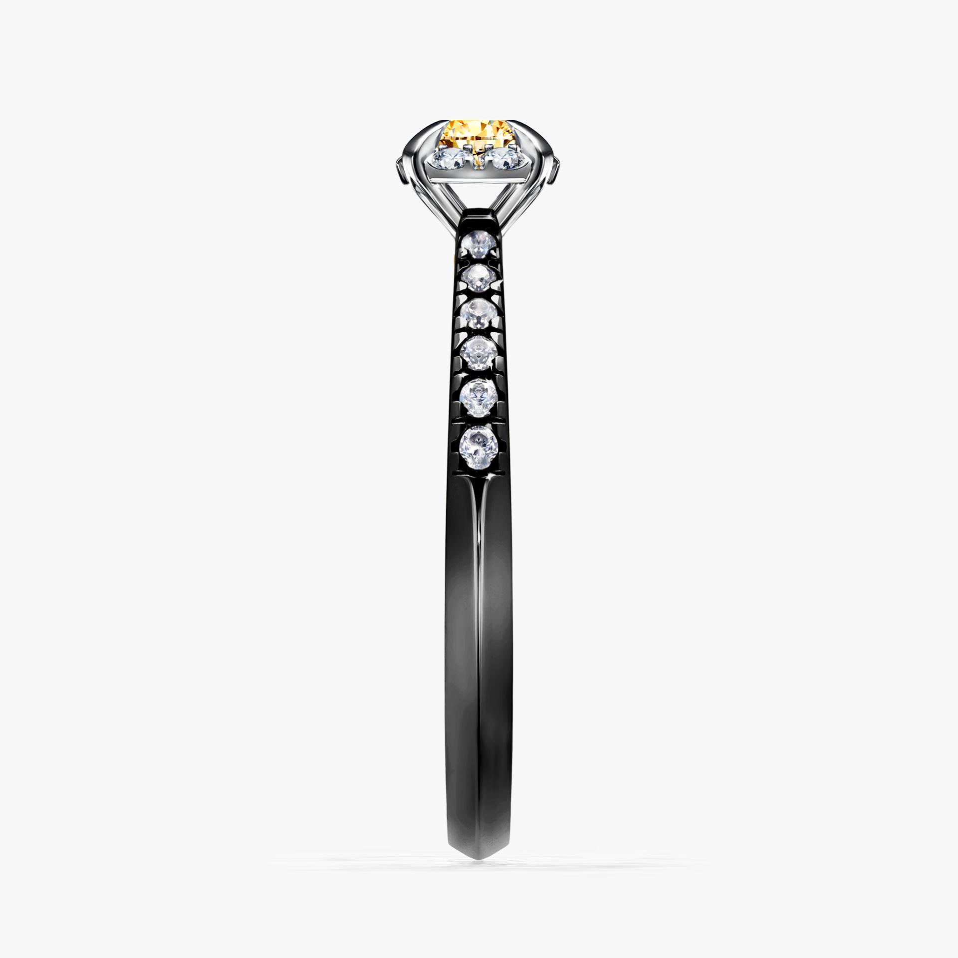 Pierscionek zareczynowy z diamentem zolty 028 CT z czarnego zlota my princess 03