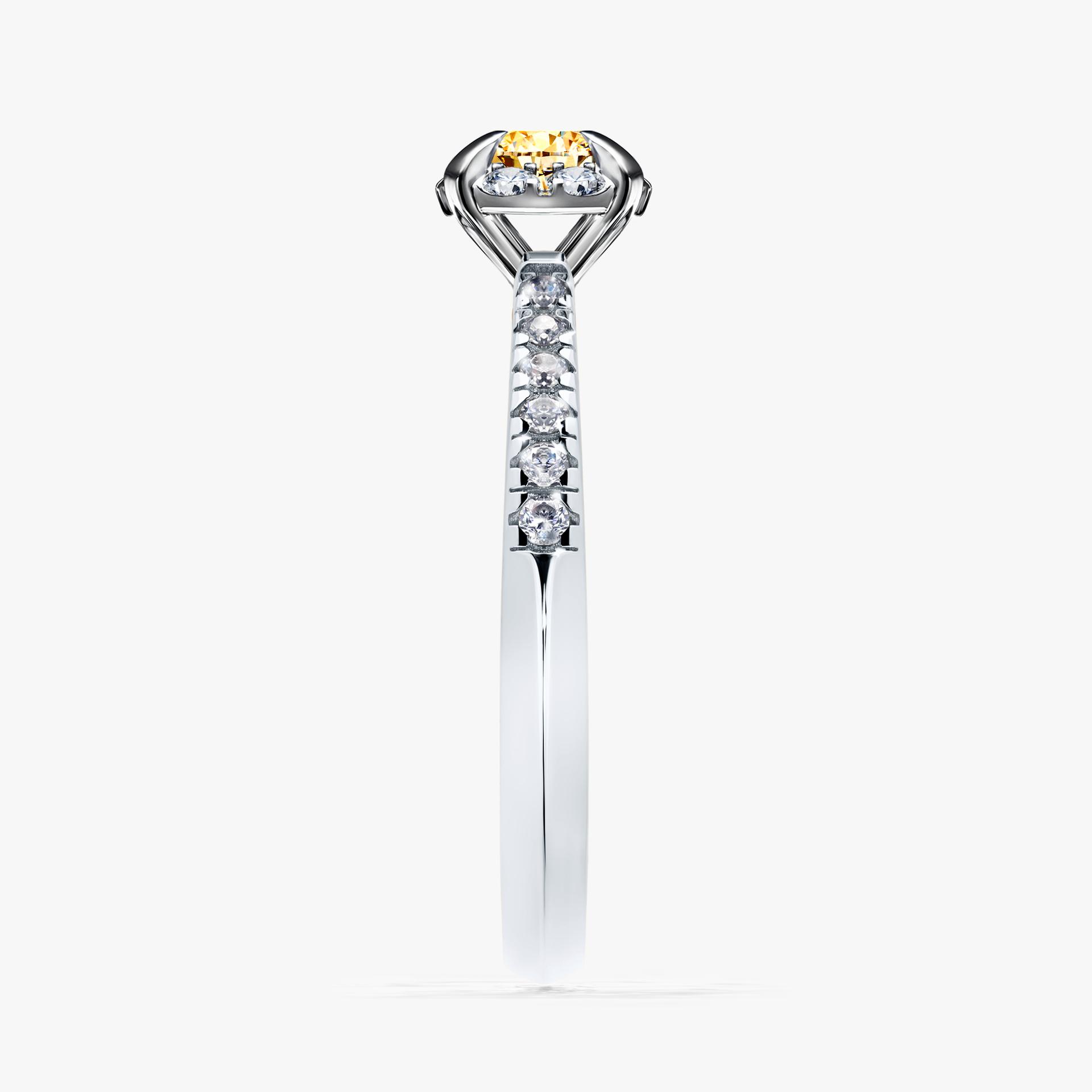 Pierscionek zareczynowy z diamentem zolty 047 CT z bialego zlota my princess 03