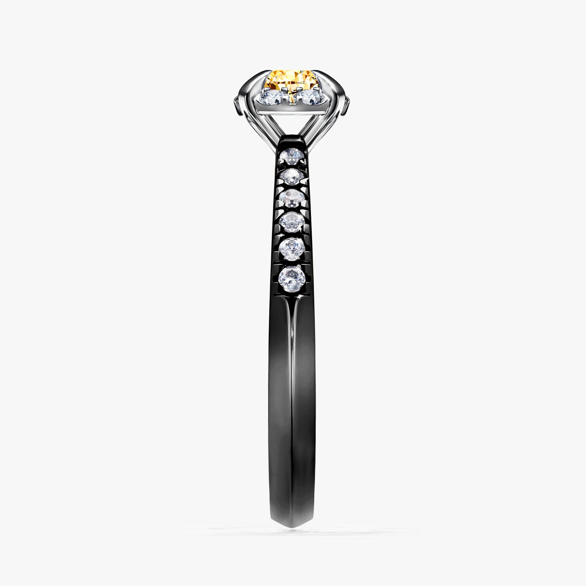 Pierscionek zareczynowy z diamentem zolty 047 CT z czarnego zlota my princess 03
