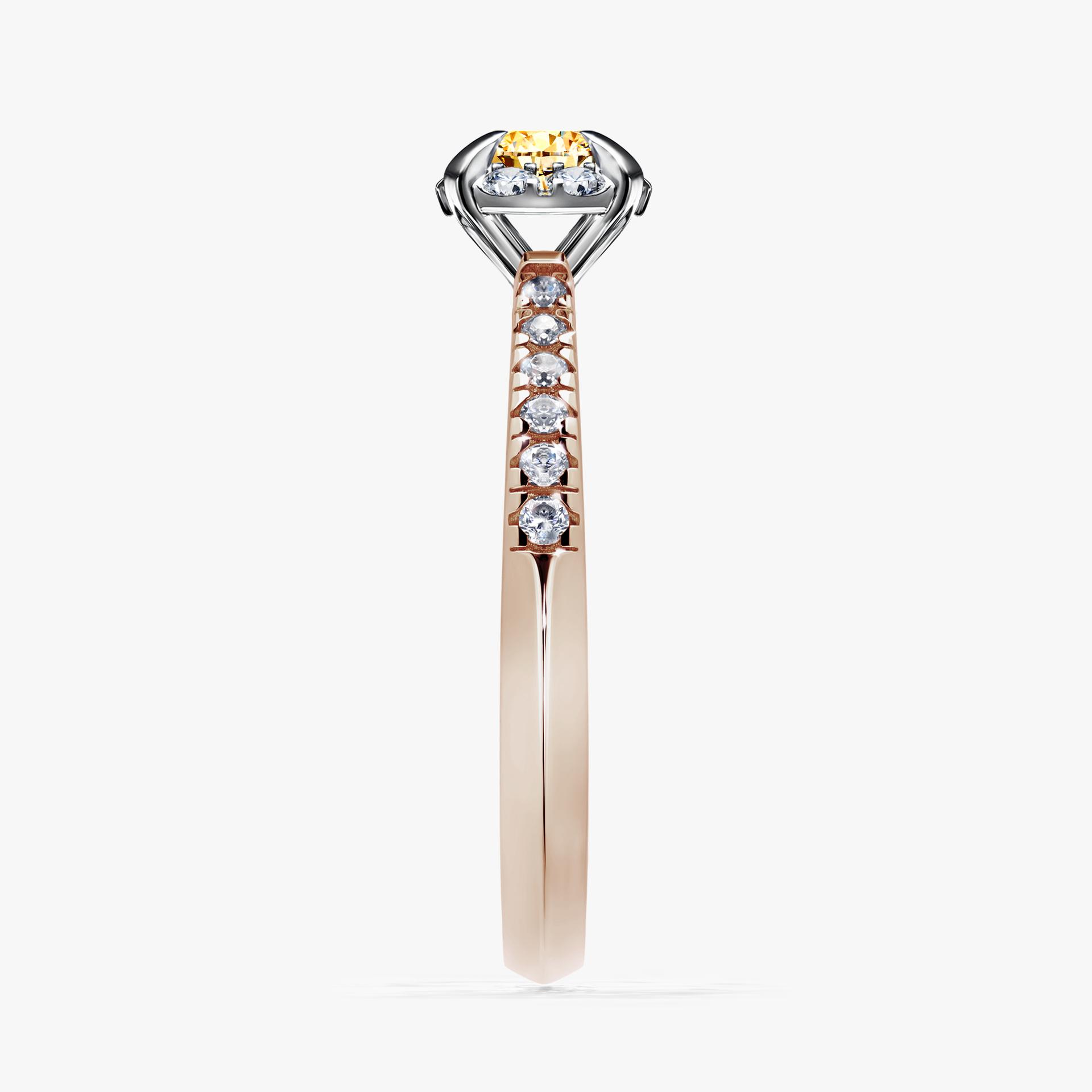 Pierscionek zareczynowy z diamentem zolty 047 CT z rozowego zlota my princess 03