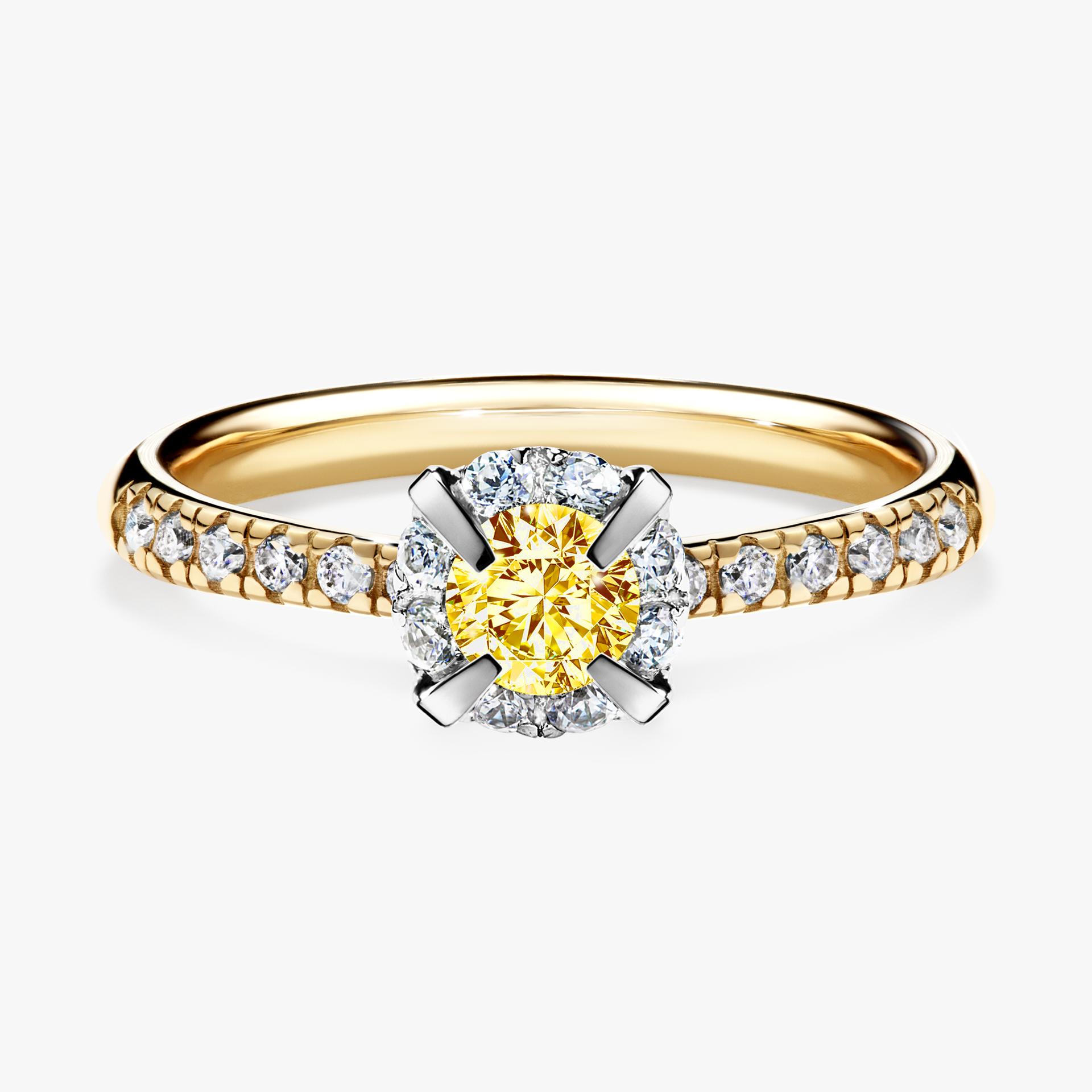 Pierścionek zaręczynowy My Princess z żółtego złota z żółtym diamentem 0,47ct
