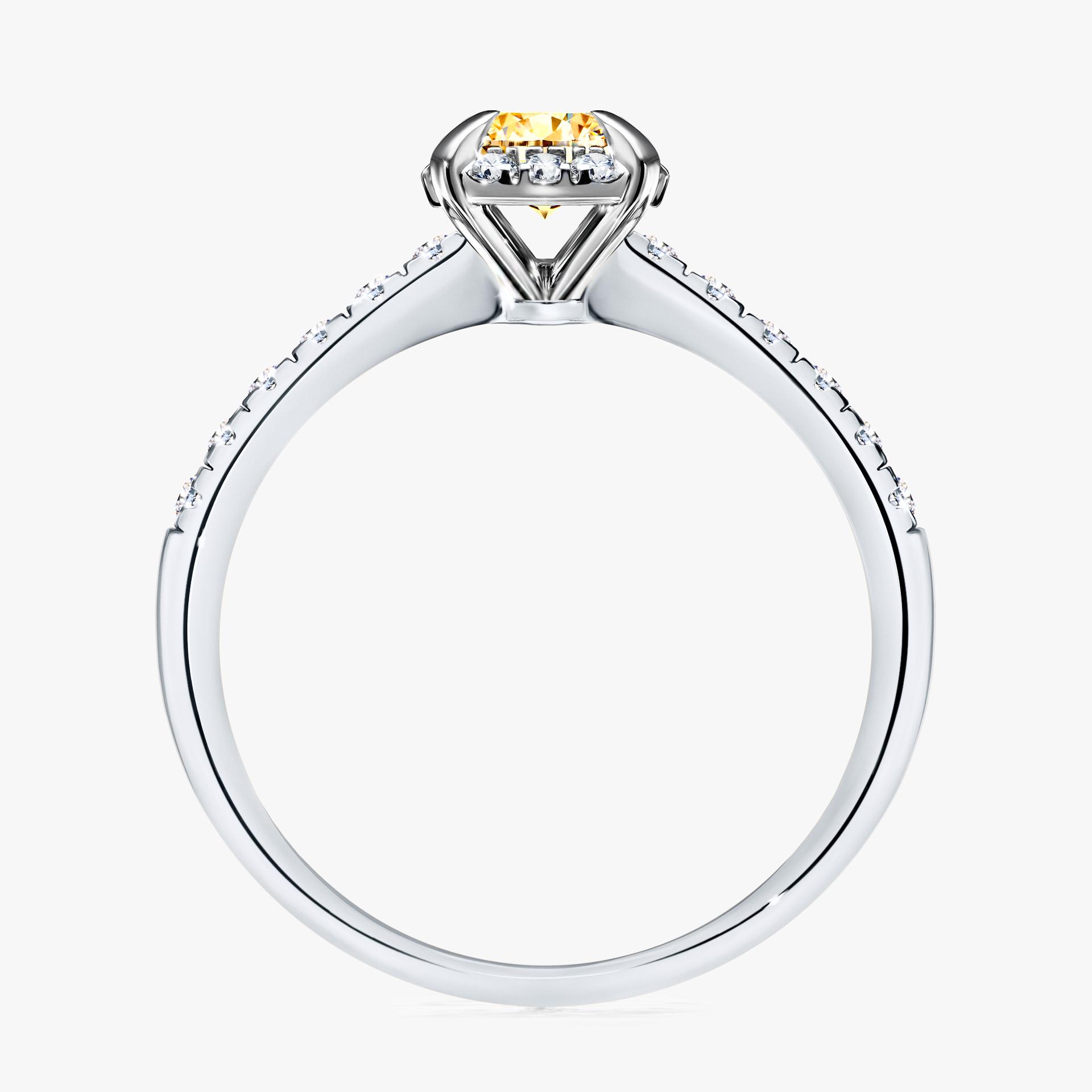 Pierscionek zareczynowy z diamentem zolty 076 CT z bialego zlota my princess 02