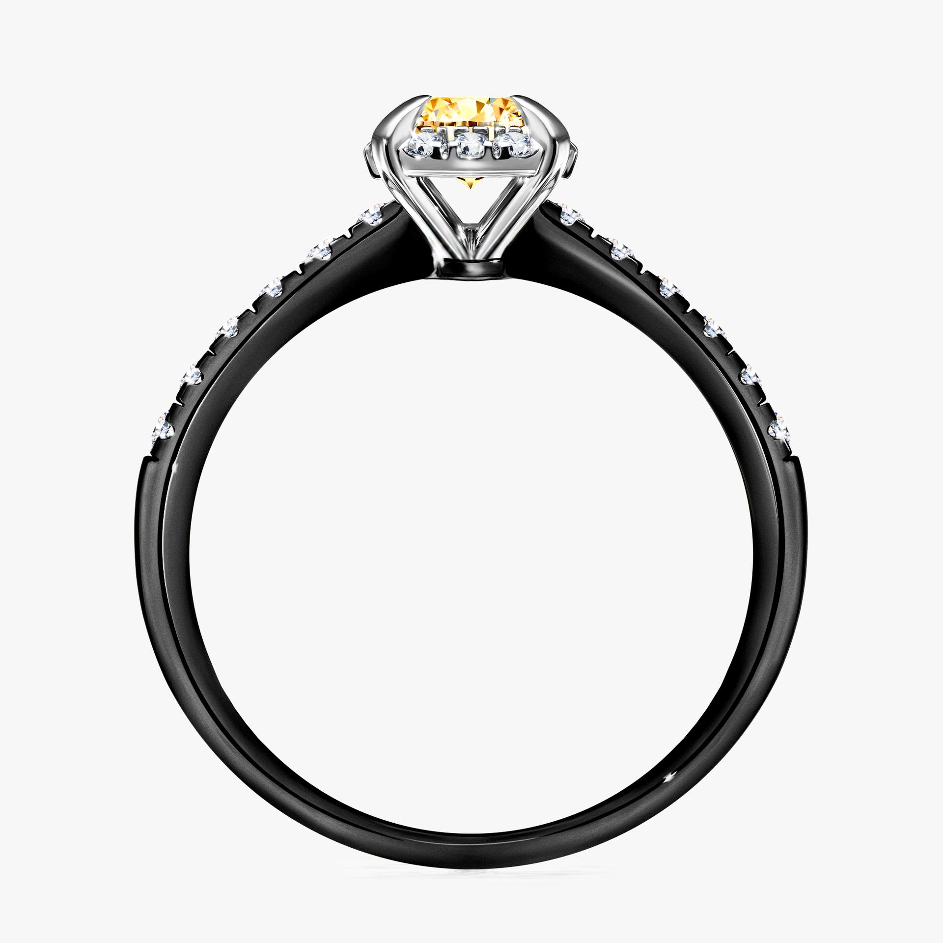Pierscionek zareczynowy z diamentem zolty 076 CT z czarnego zlota my princess 02