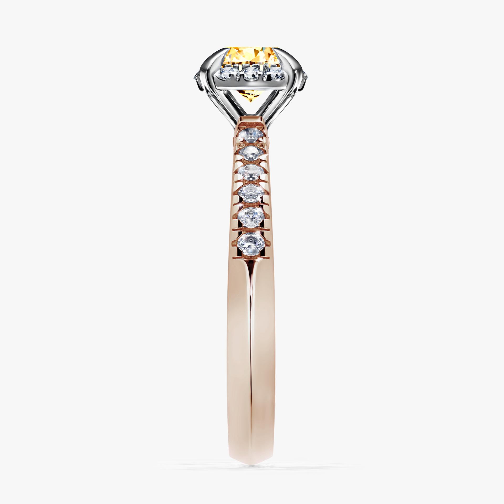 Pierscionek zareczynowy z diamentem zolty 076 CT z rozowego zlota my princess 03