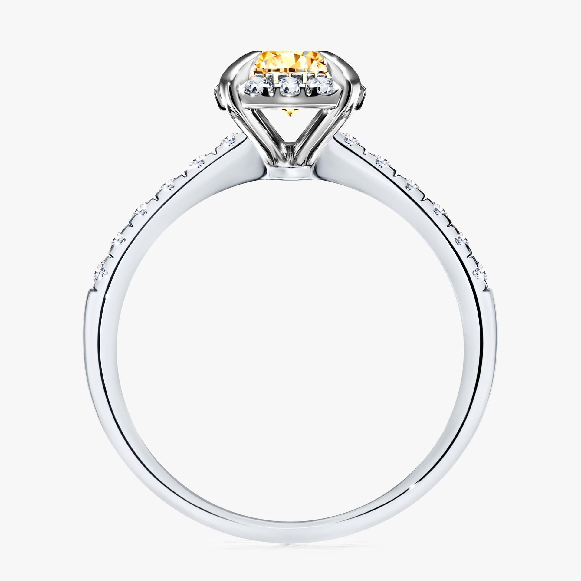 Pierscionek zareczynowy z diamentem zolty 118 CT z bialego zlota my princess 02