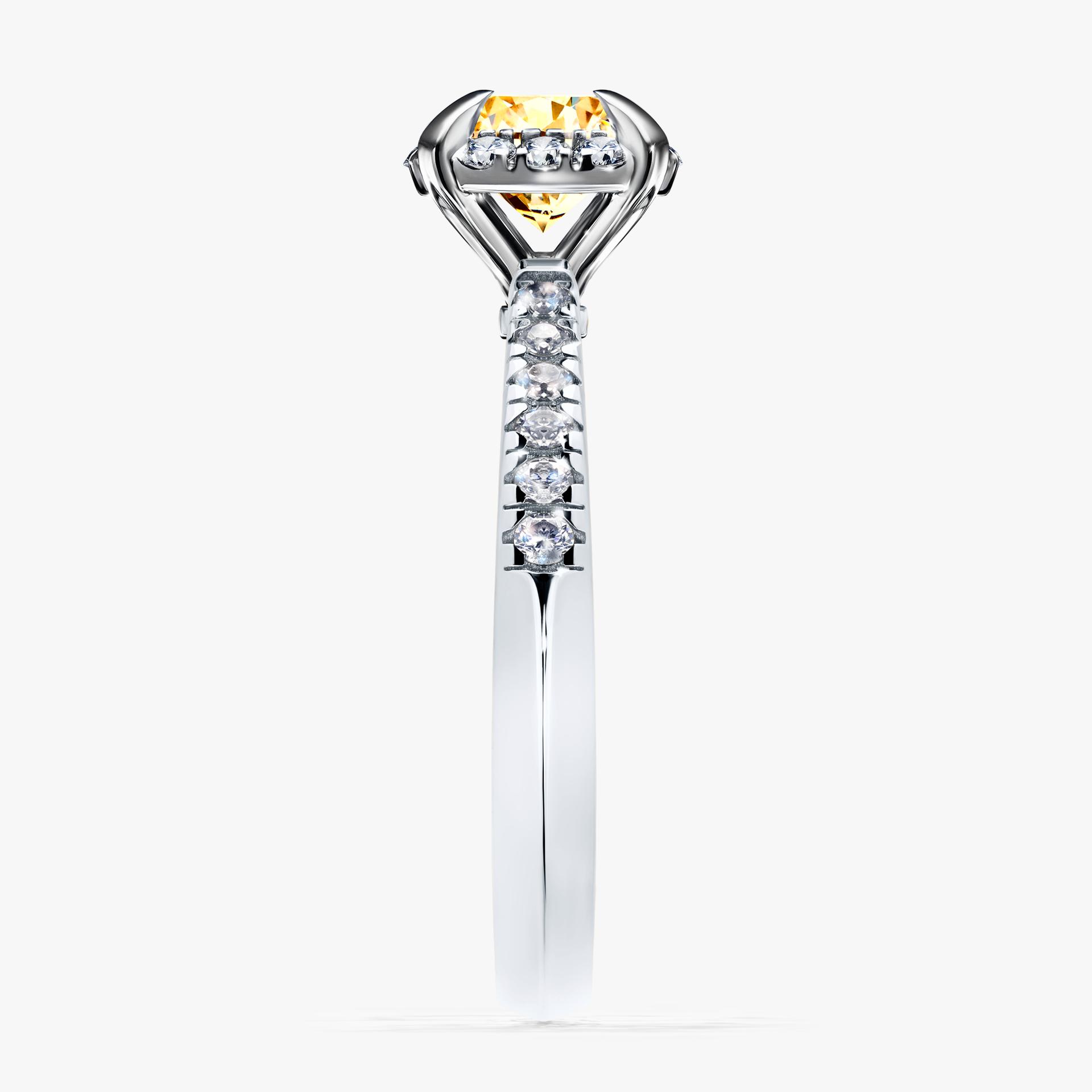 Pierscionek zareczynowy z diamentem zolty 118 CT z bialego zlota my princess 03