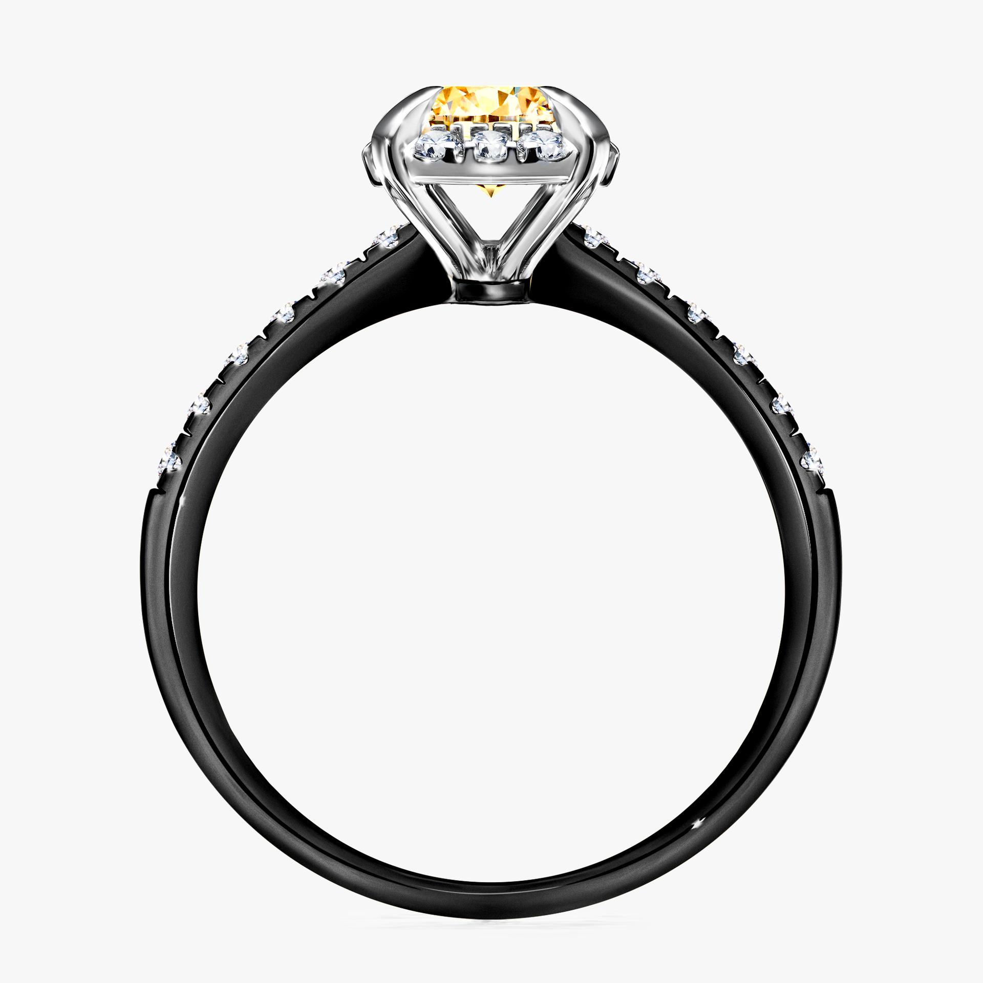 Pierscionek zareczynowy z diamentem zolty 118 CT z czarnego zlota my princess 02