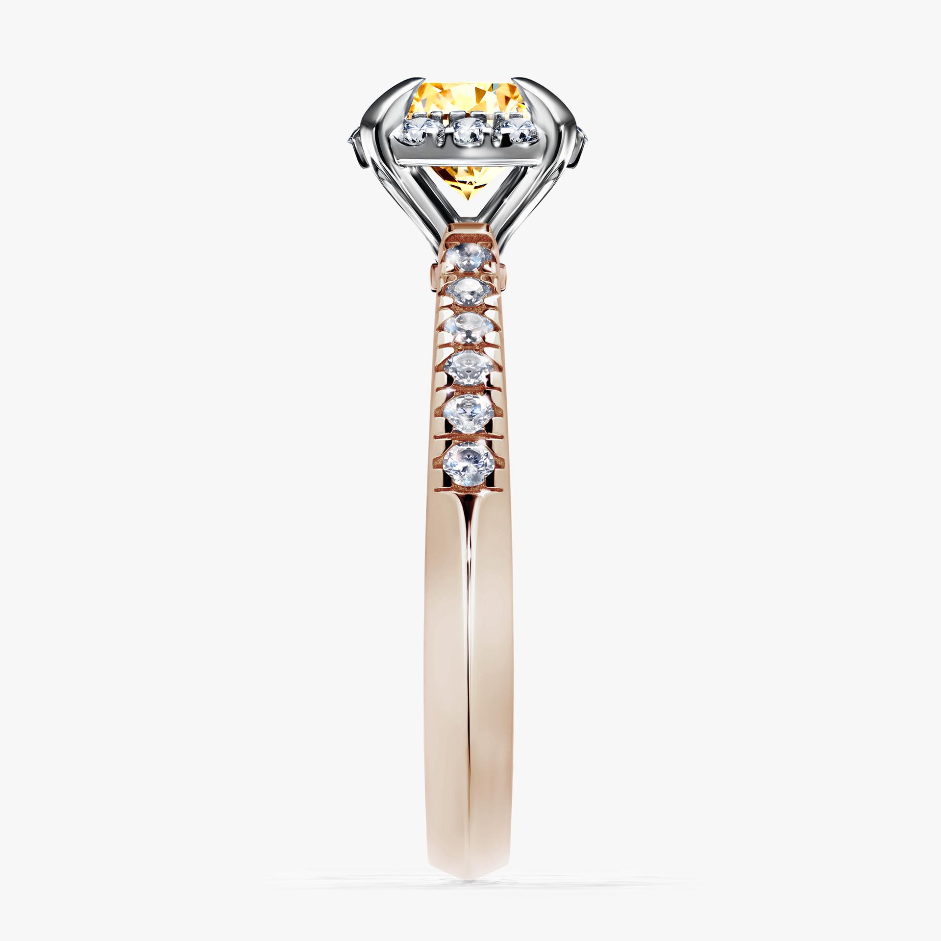 Pierscionek zareczynowy z diamentem zolty 118 CT z rozowego zlota my princess 03