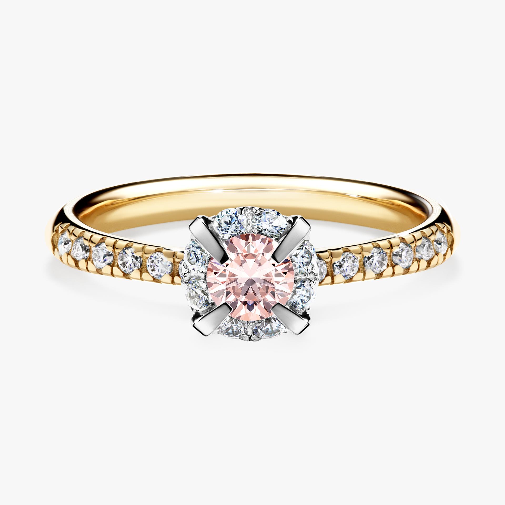 Pierścionek zaręczynowy My Princess z żółtego złota z morganitem 0,47ct
