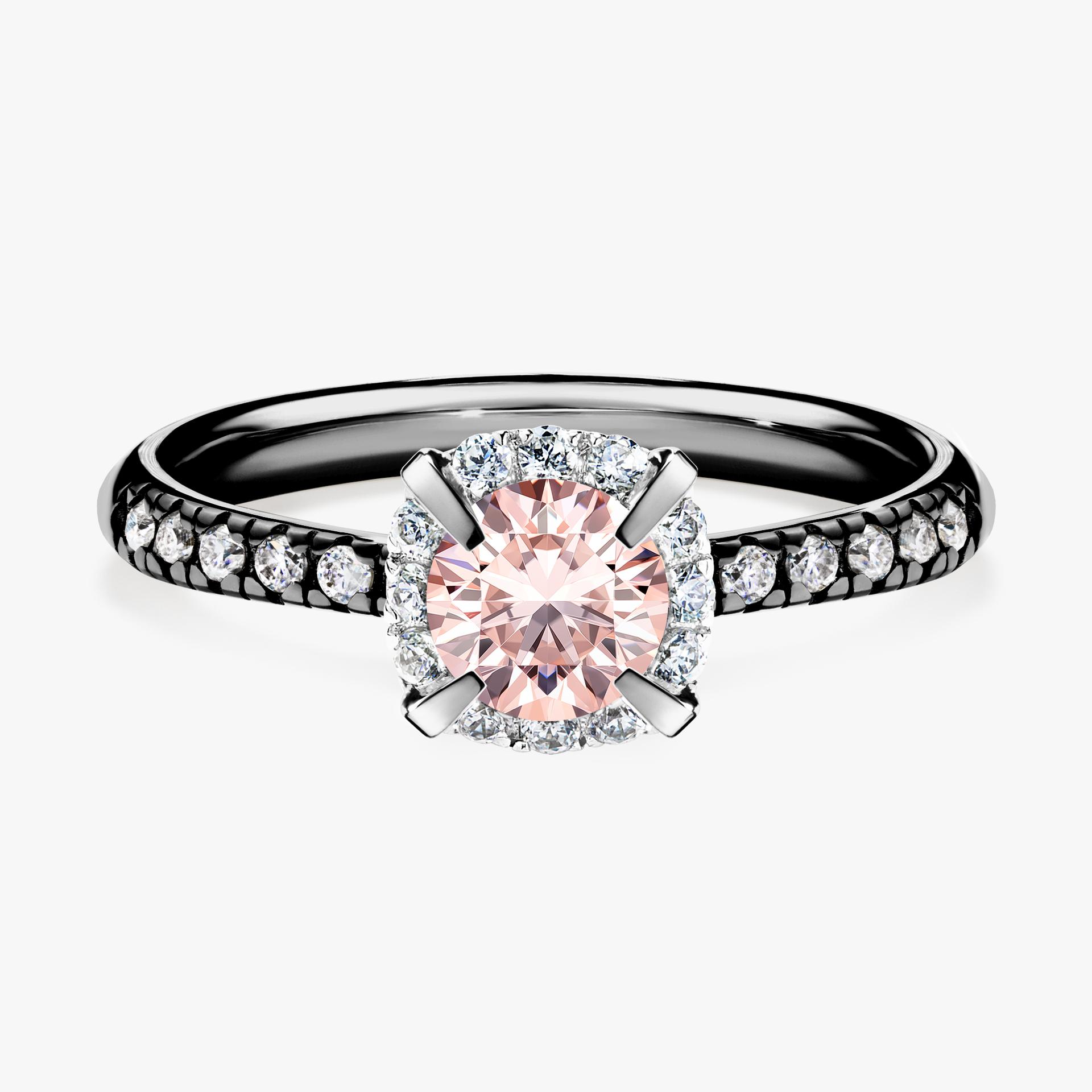 Pierscionek zareczynowy z morganitem 0 76 CT z czarnego zlota my princess 01