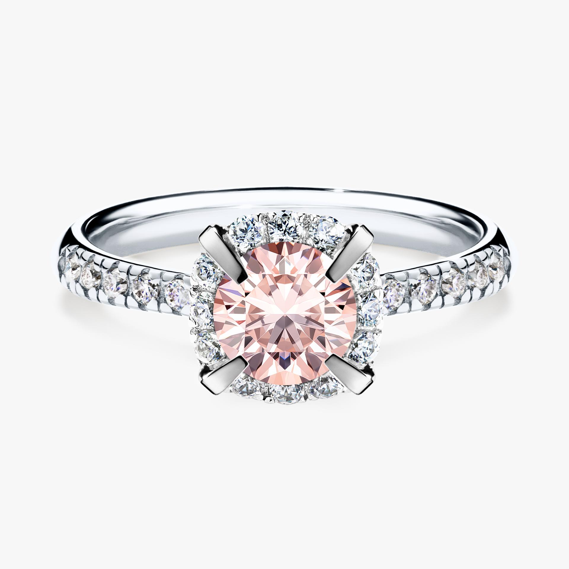 Pierscionek zareczynowy z morganitem 118 CT z bialego zlota my princess 01