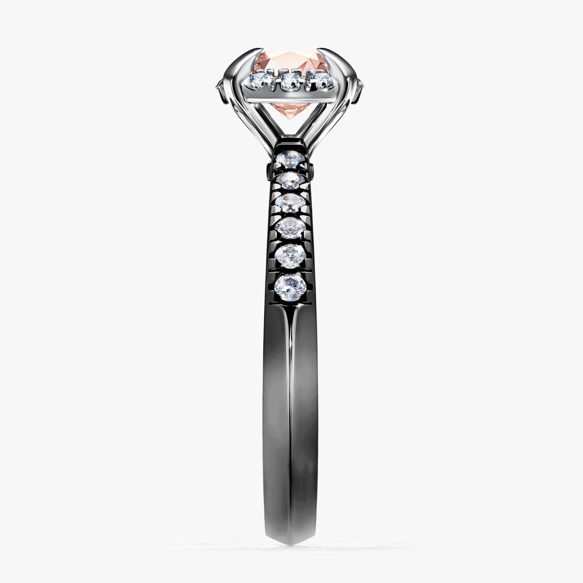 Pierscionek zareczynowy z morganitem 118 CT z czarnego zlota my princess 02