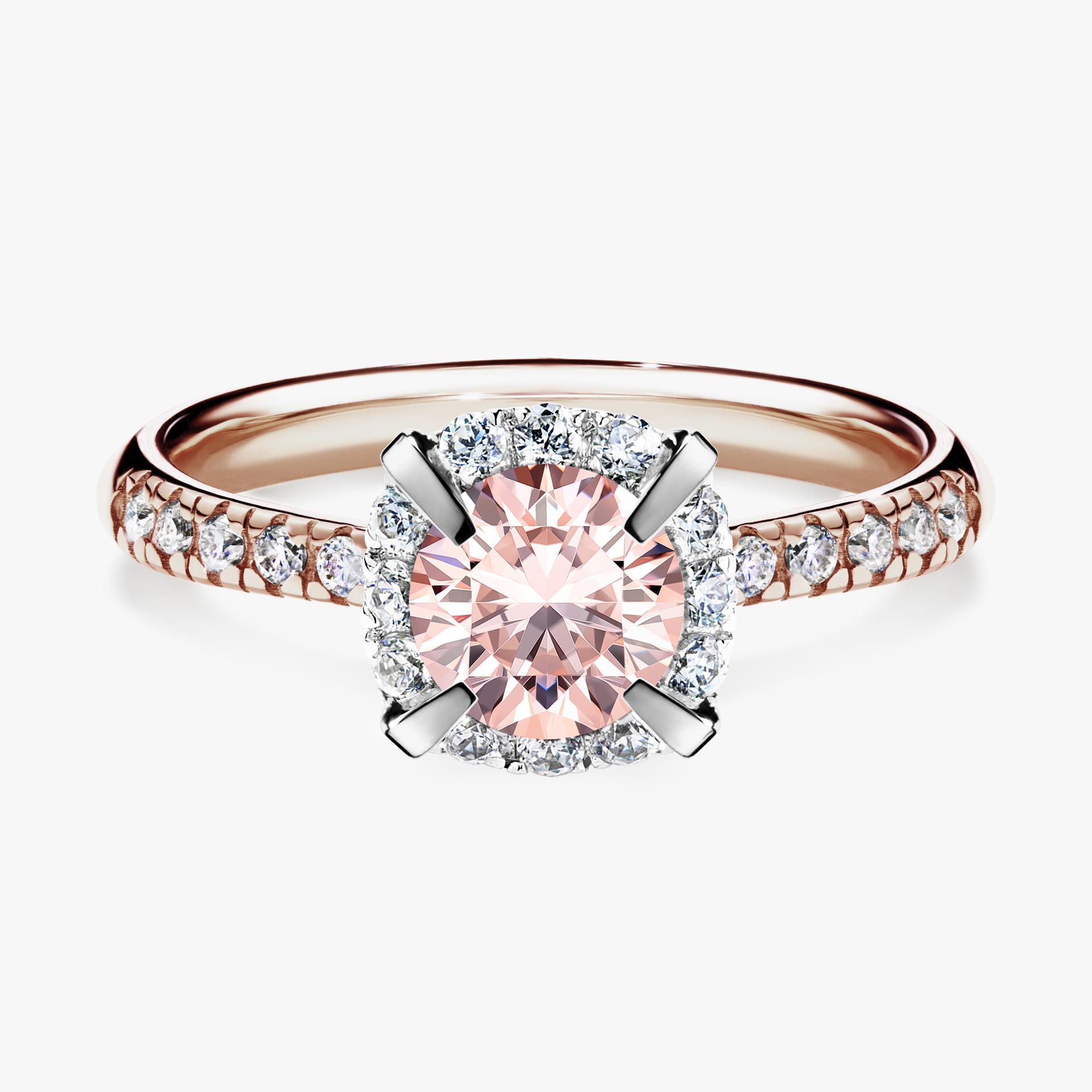 Pierscionek zareczynowy z morganitem 118 CT z rozowego zlota my princess 01
