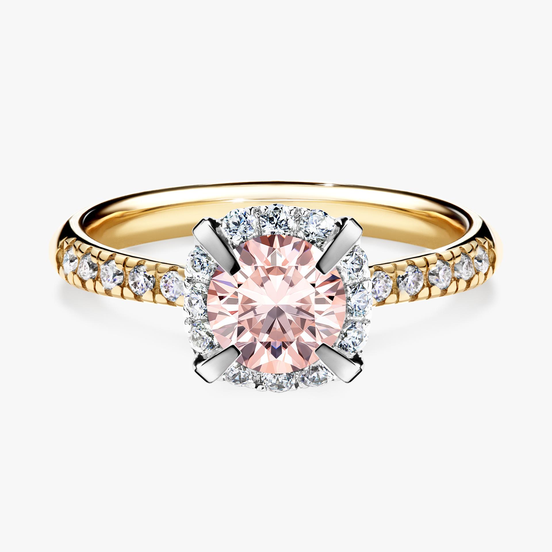 Pierscionek zareczynowy z morganitem 118 CT z zoltego zlota my princess 01